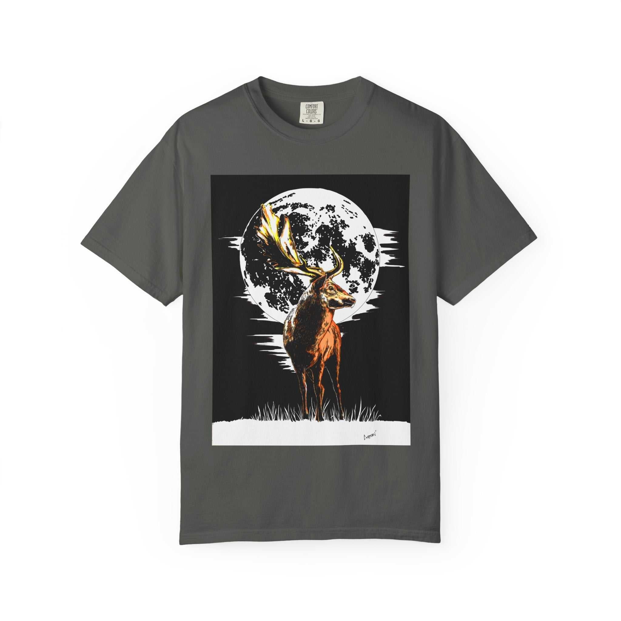 Moonlit Stag Unisex T-Shirt - Nature-Inspired Graphic Tee