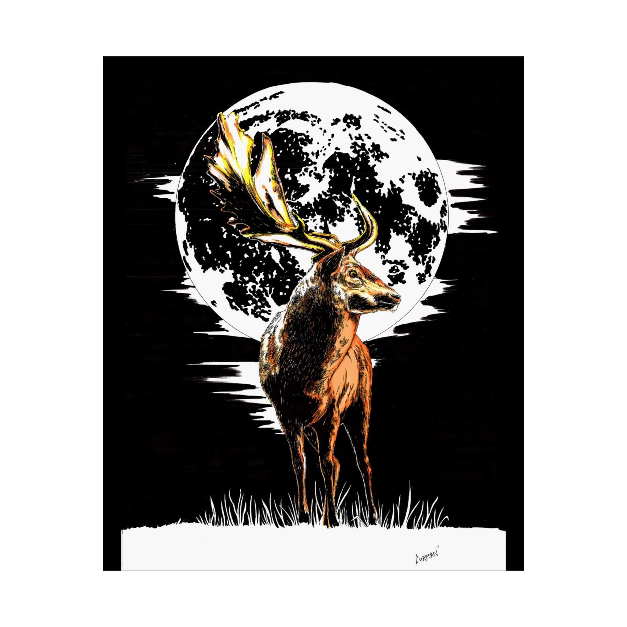 Deer Satin Poster - 300gsm Art Print for Nature Lovers
