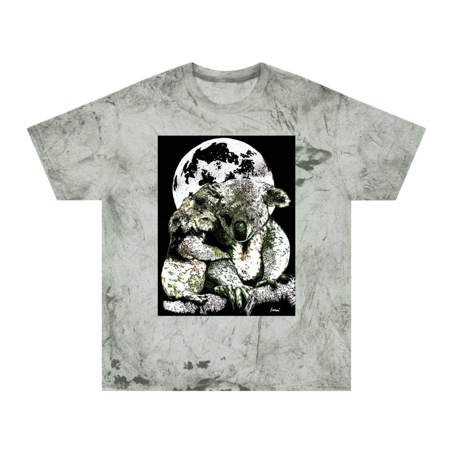 Two Koalas Color Blast T Shirt Original Hand Drawn Art