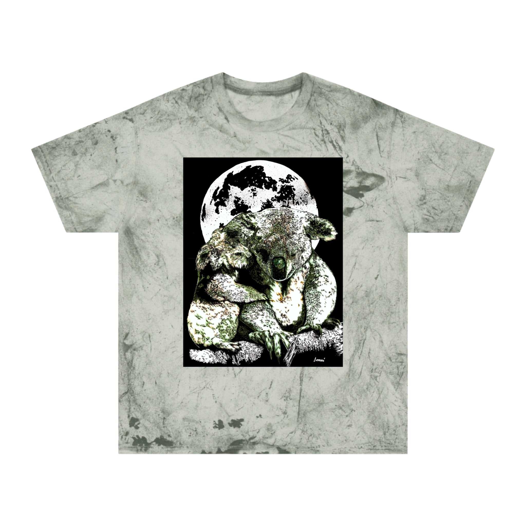 Two Koalas Color Blast T Shirt Original Hand Drawn Art