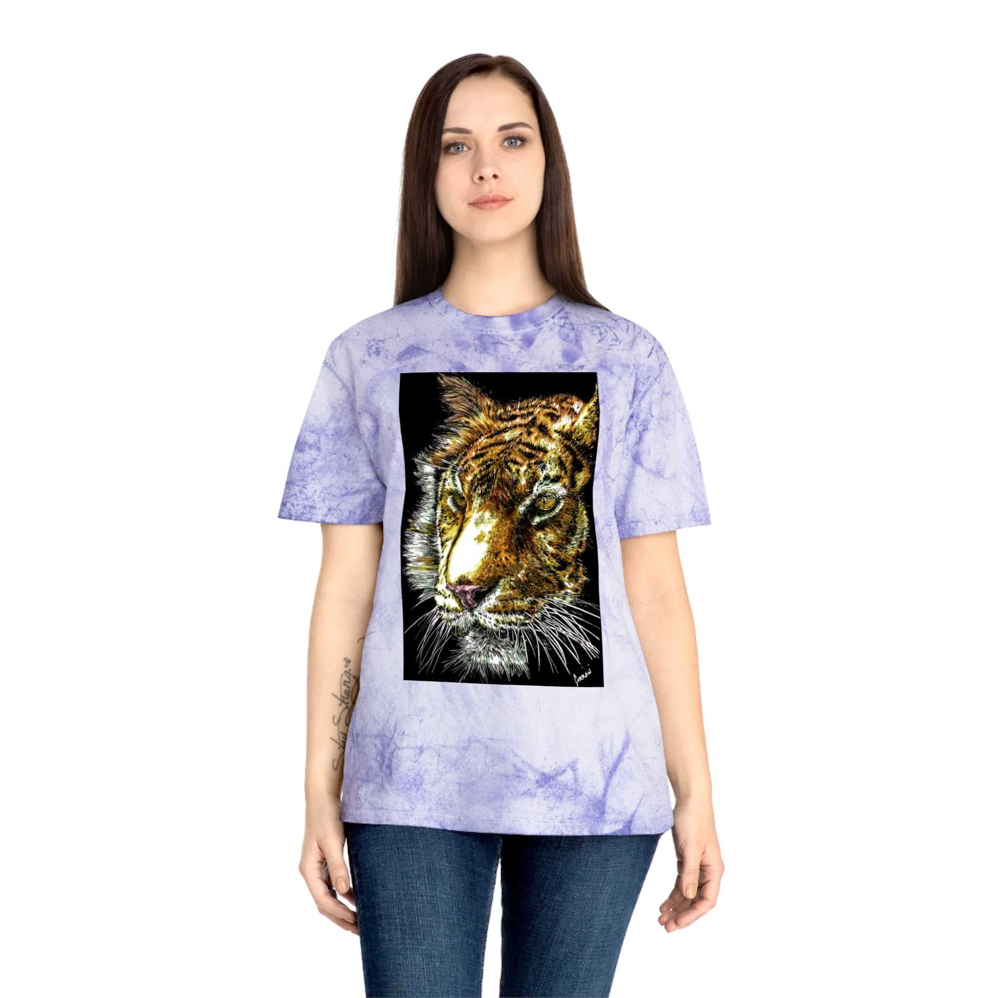 Unisex Color Blast Tiger T Shirt Bold Wildlife Art