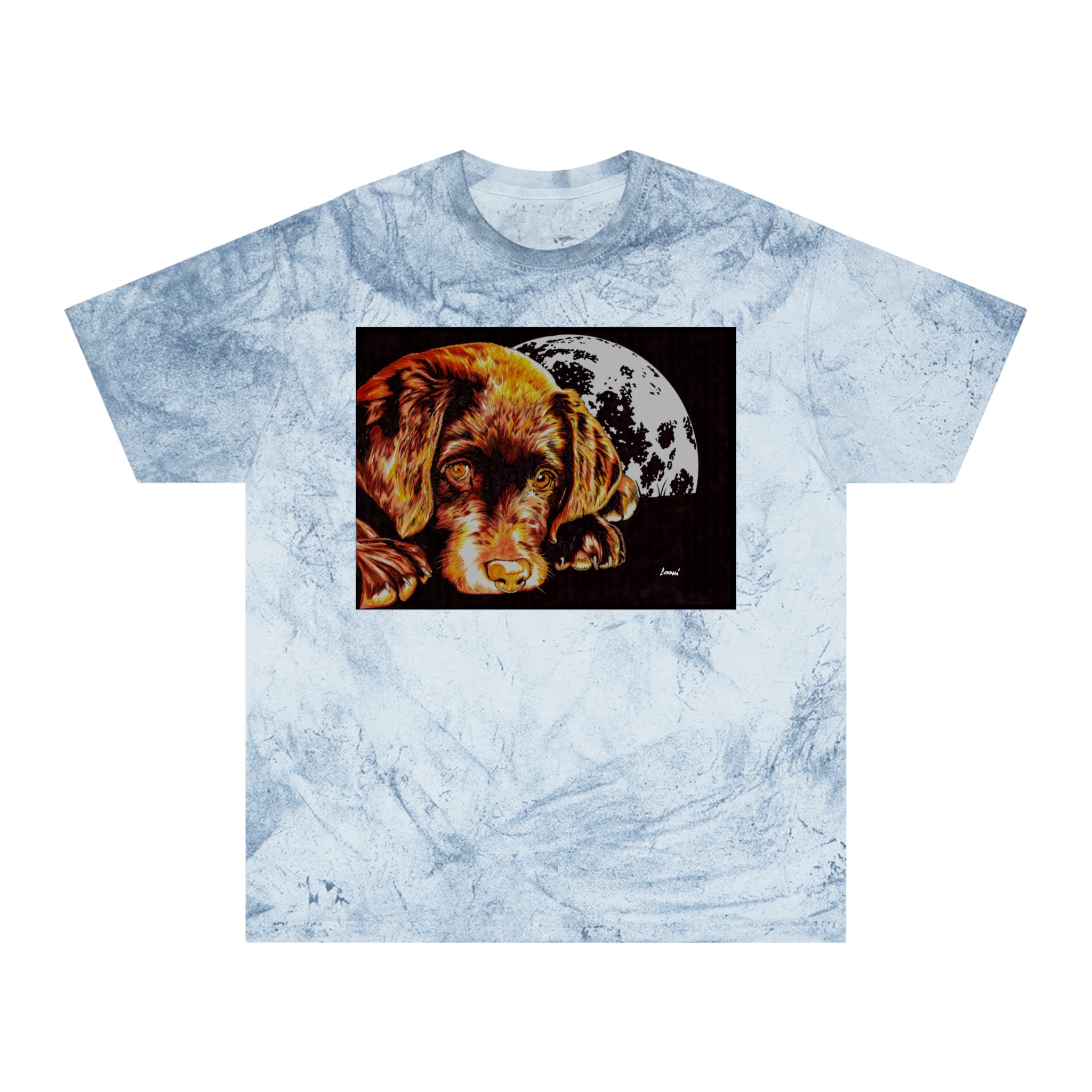 Chocolate Lab Puppy Color Blast T-Shirt - Unisex Artistic Pet Tee
