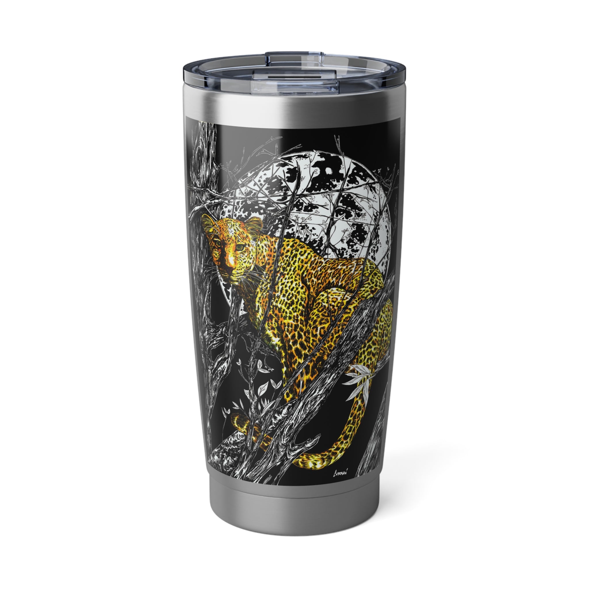 Cheetah Tumbler, 20oz Travel Mug, Hand Drawn Design