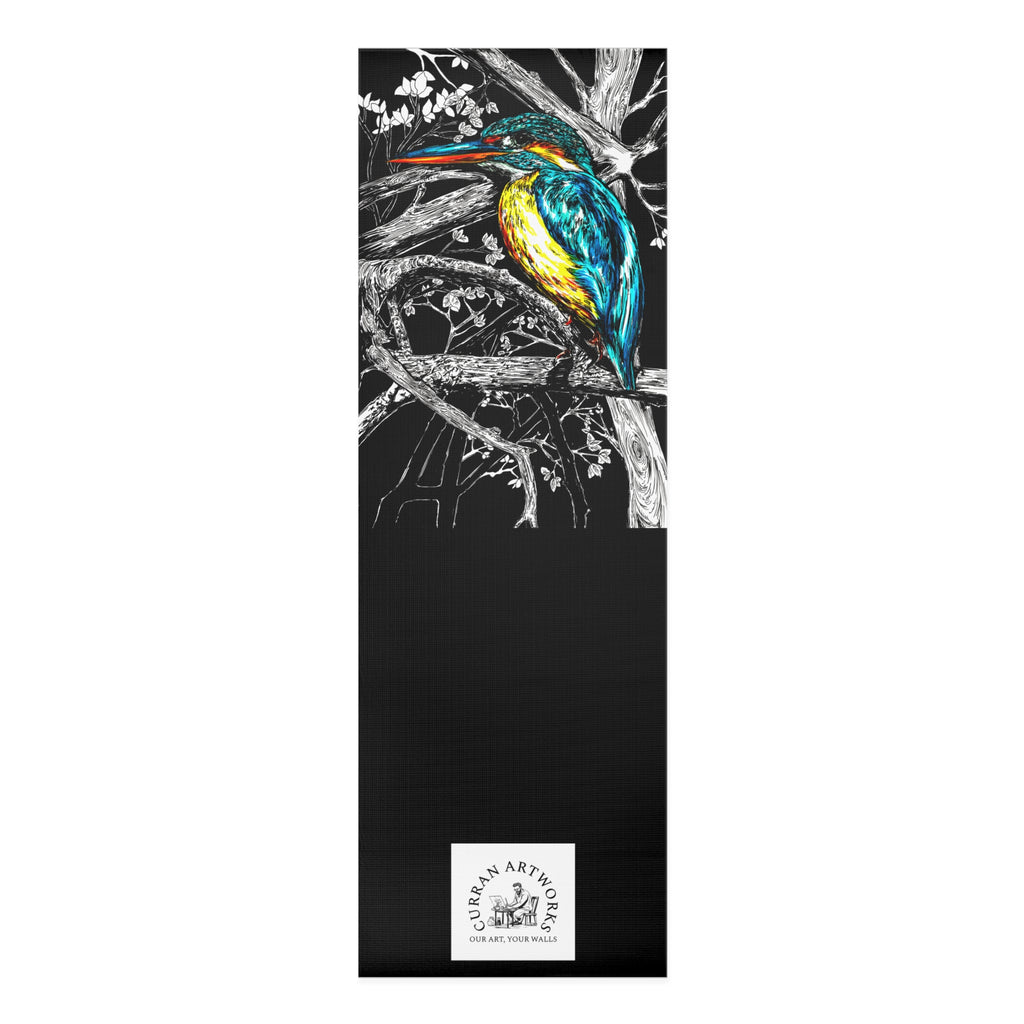 Kingfisher Bird Yoga Mat, Tropical Bird Wall Art Design