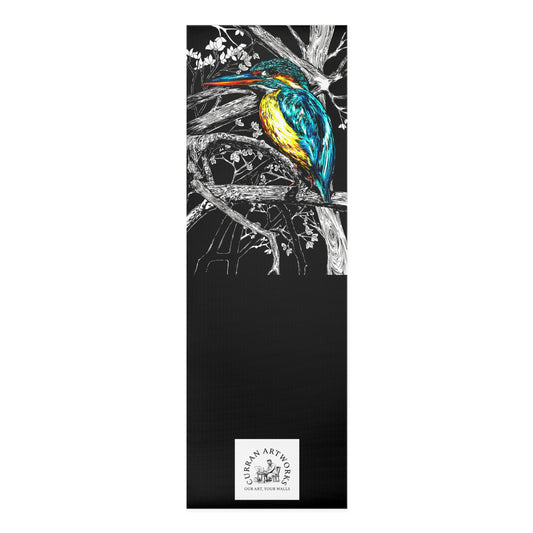 Kingfisher Bird Yoga Mat, Tropical Bird Wall Art Design