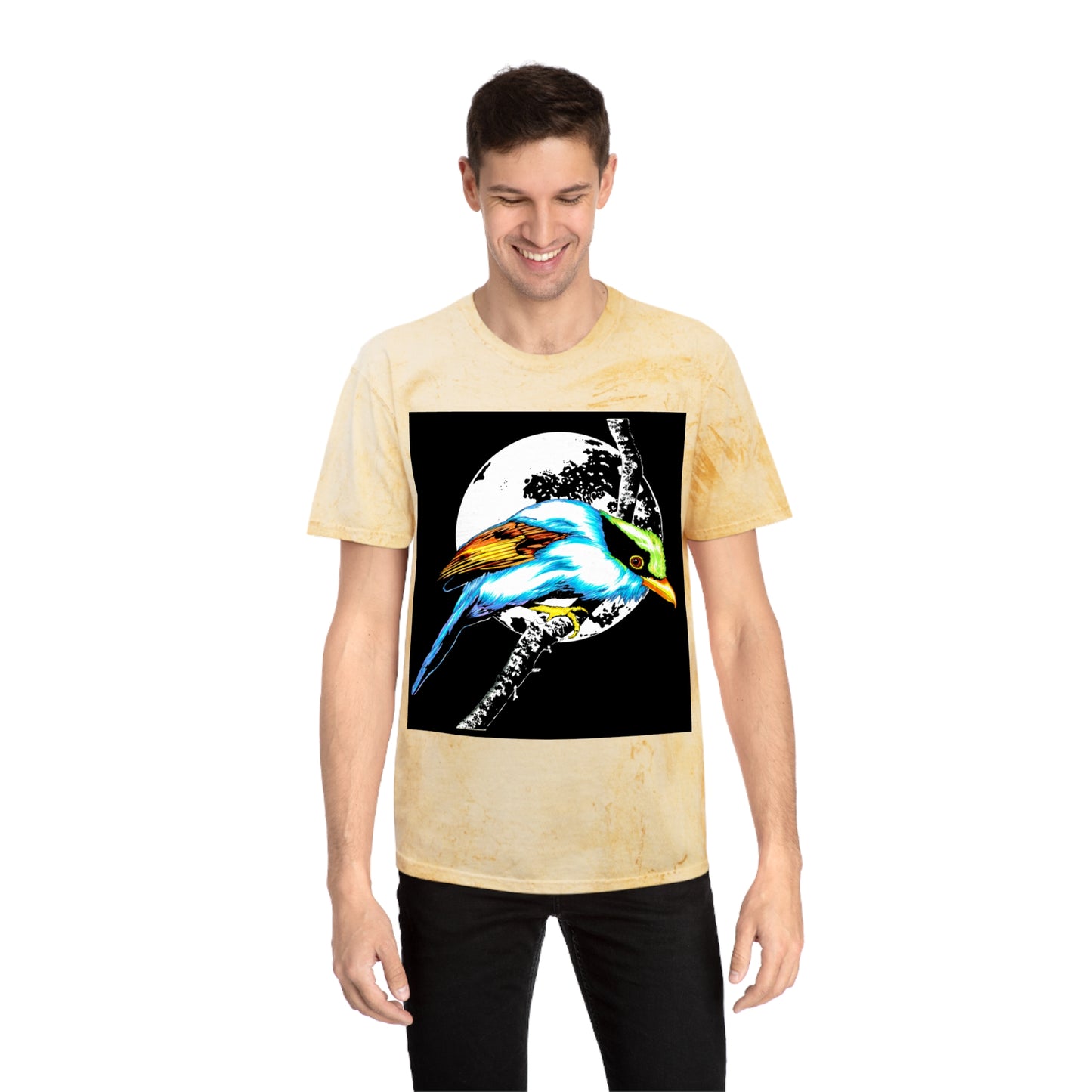 T Shirt with Vibrant Bird Design Perfect for Nature Lovers