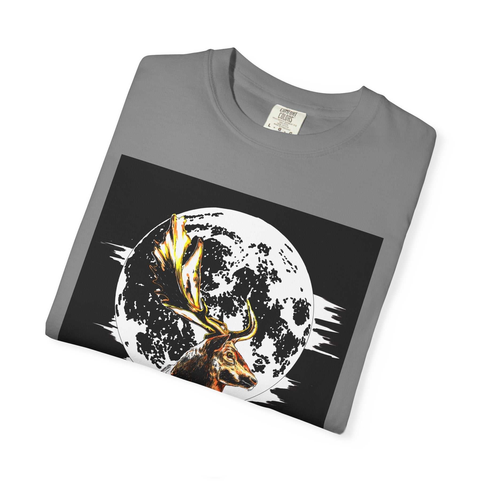 Moonlit Stag Unisex T-Shirt - Nature-Inspired Graphic Tee