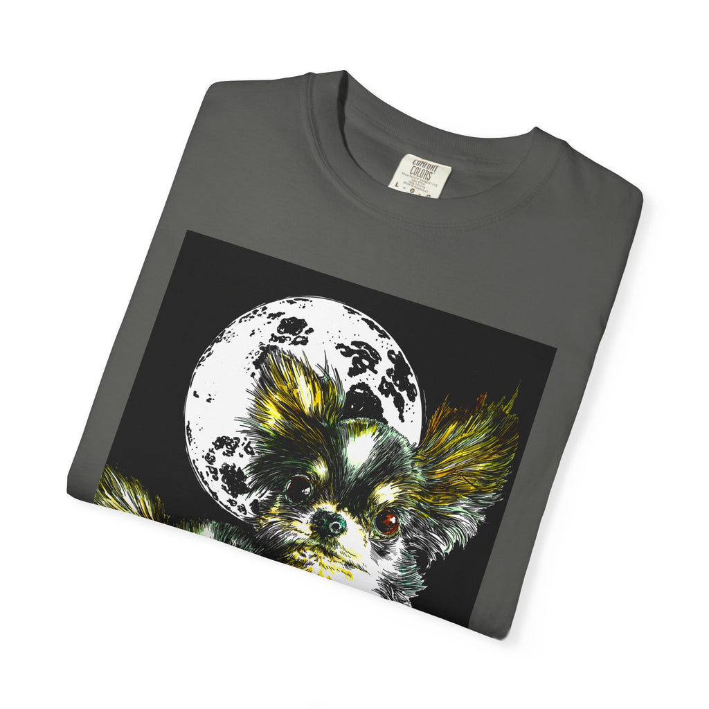 Cute Chihuahua Moon Night Unisex Garment-Dyed T-Shirt