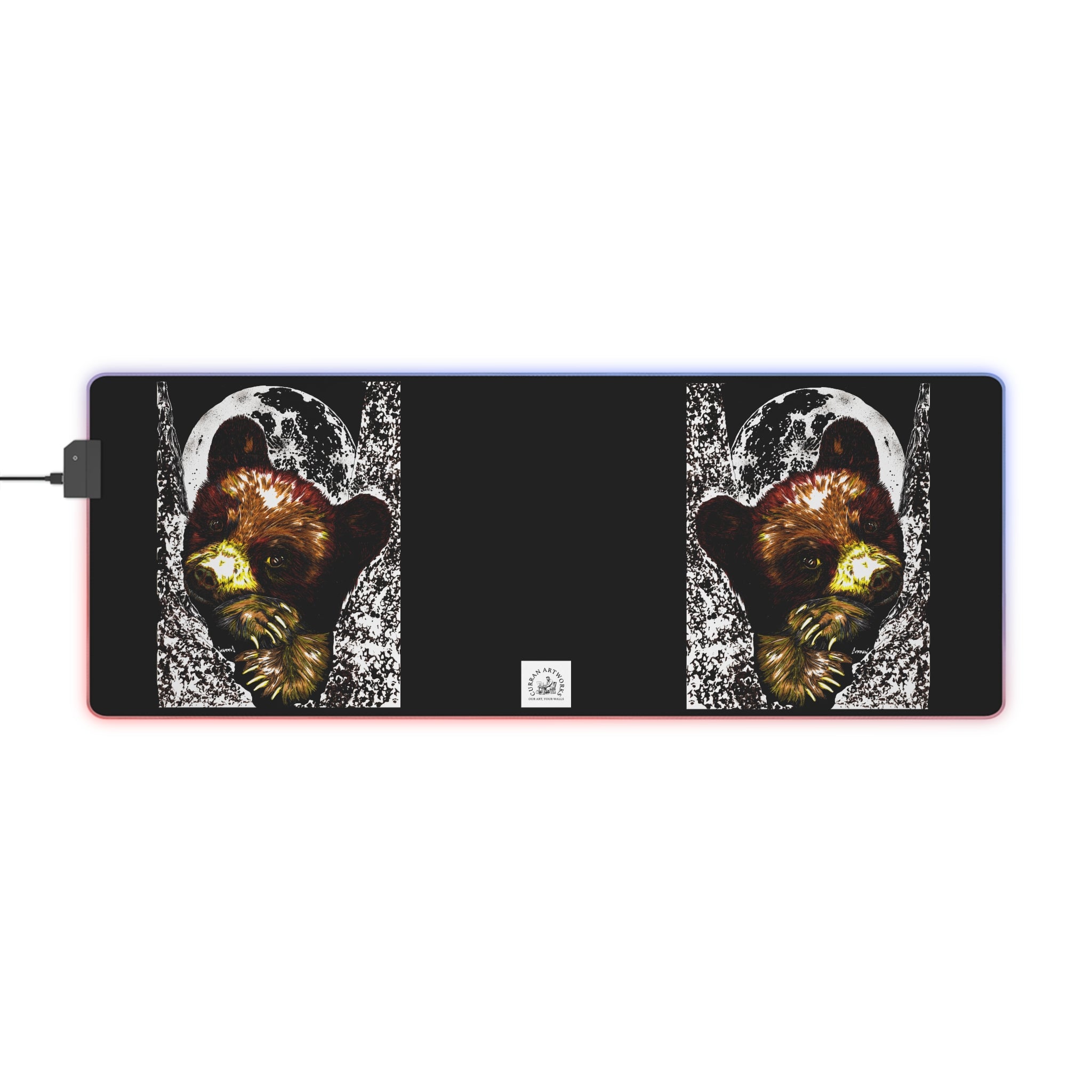 LED Illuminated Gaming Mouse Pad with Bear Design