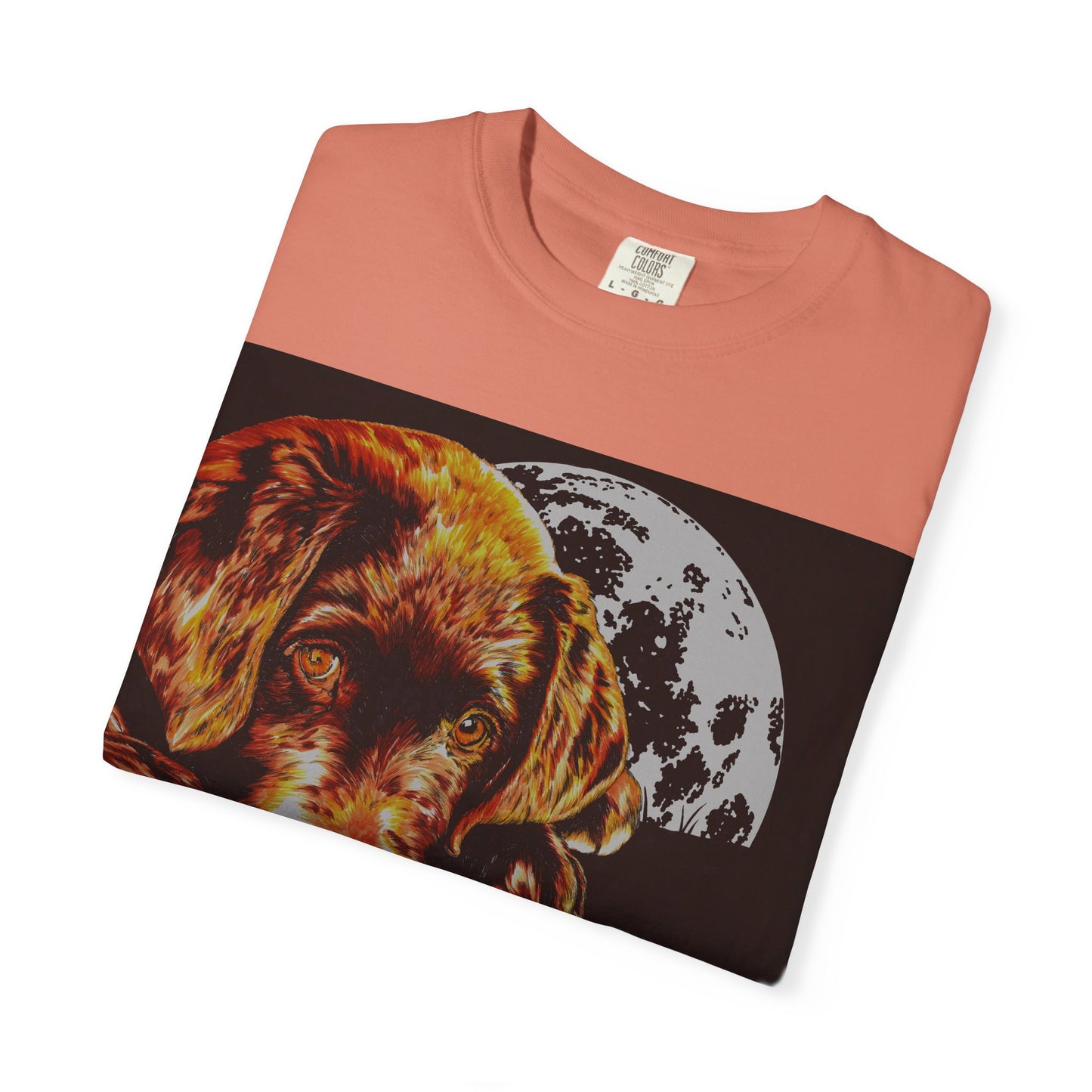 Moonlit Chocolate Lab Puppy Unisex Garment-Dyed T-Shirt