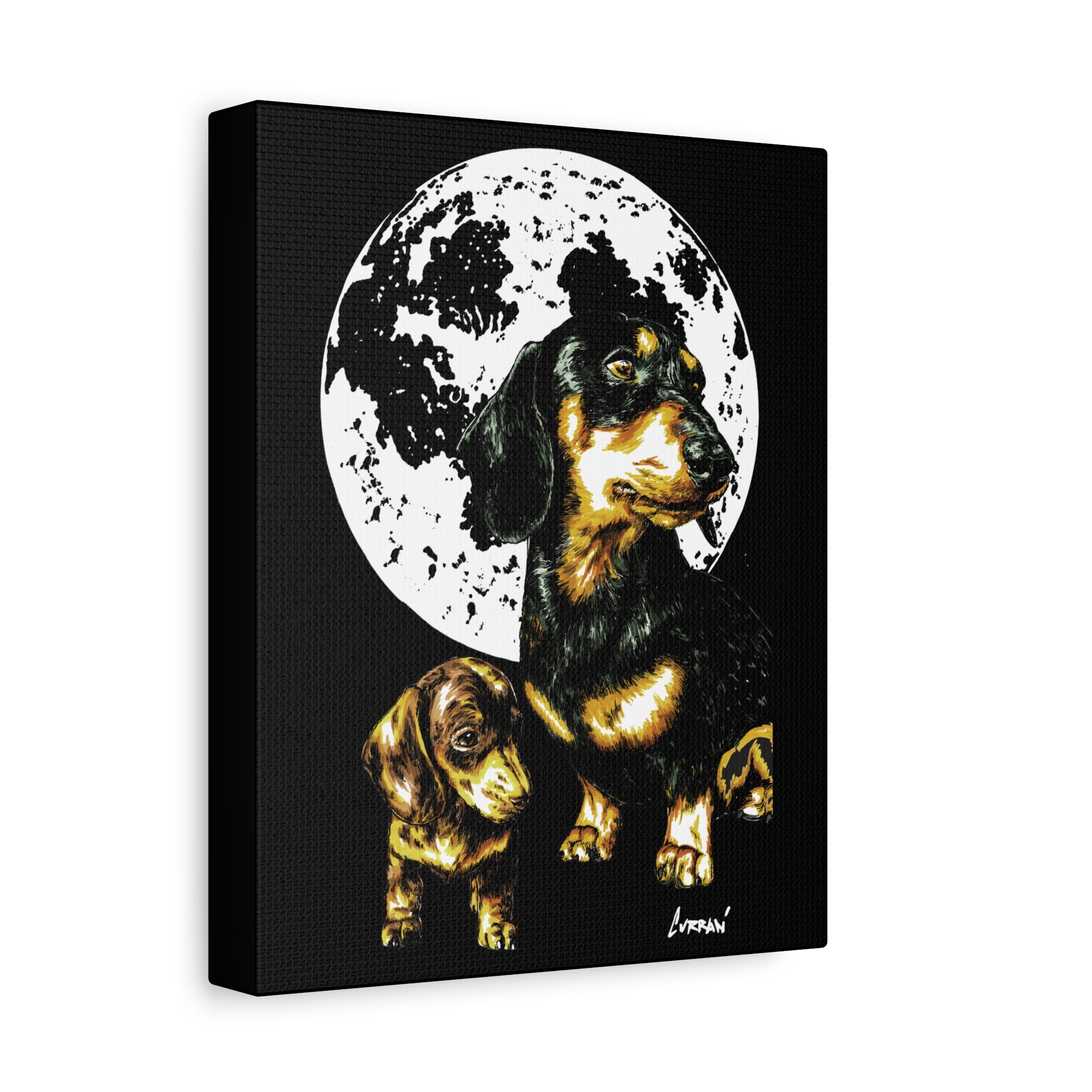 Dachshund Canvas Print of the Original, hand drawn wall art