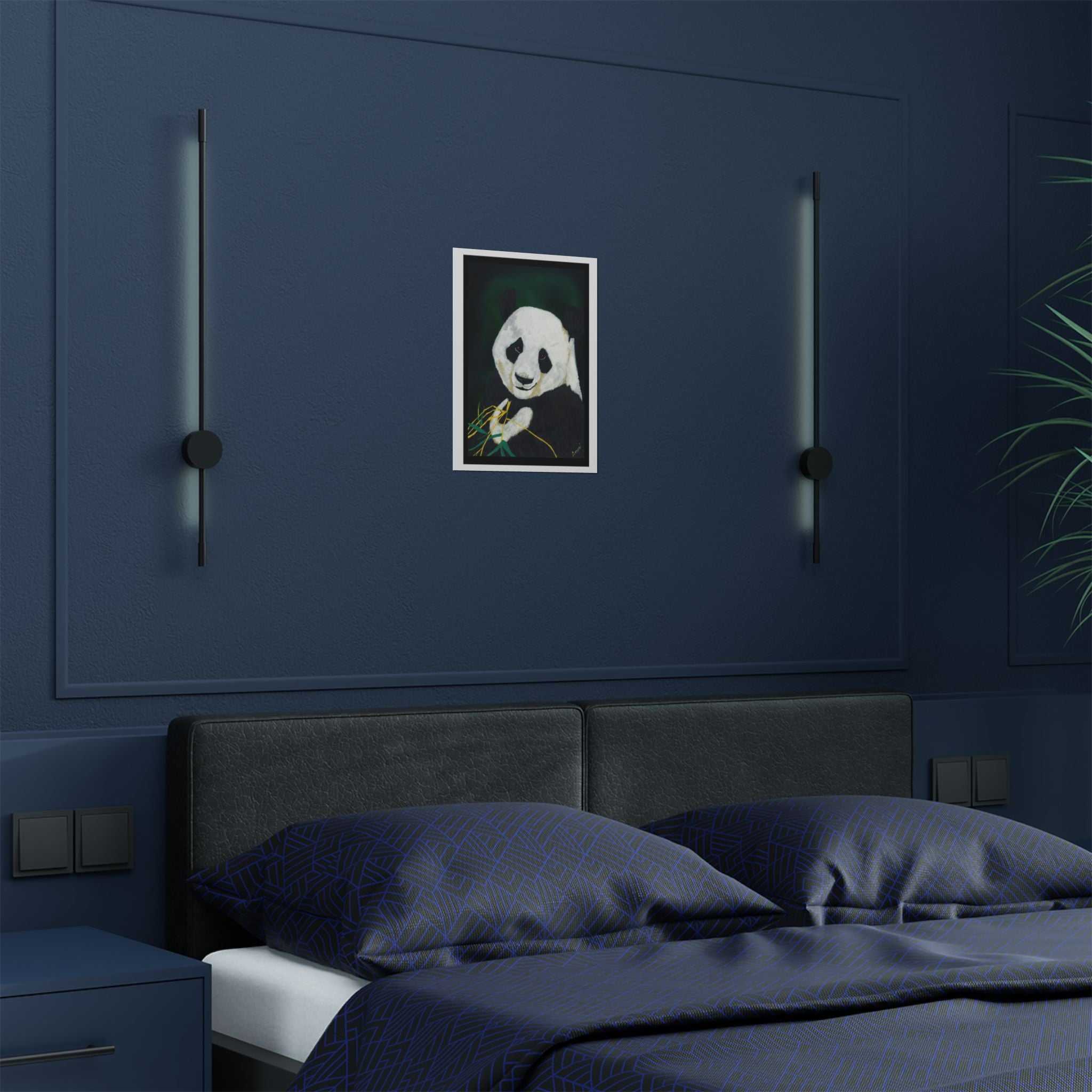 Giant Panda Portrait Satin Poster - Wall Art for Nature Lovers