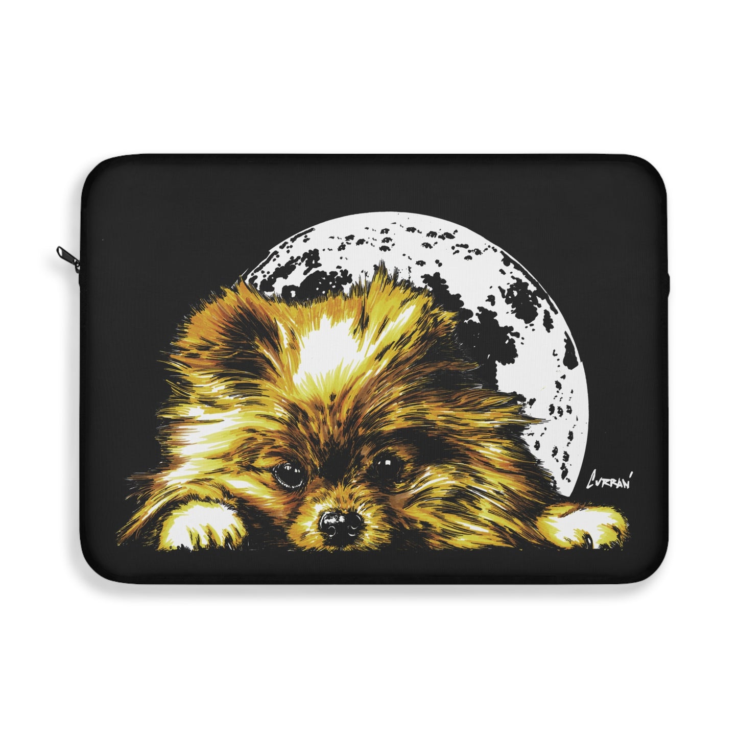 Pomeranian Moon Laptop Sleeve, Stylish Pet Lover's Accessory