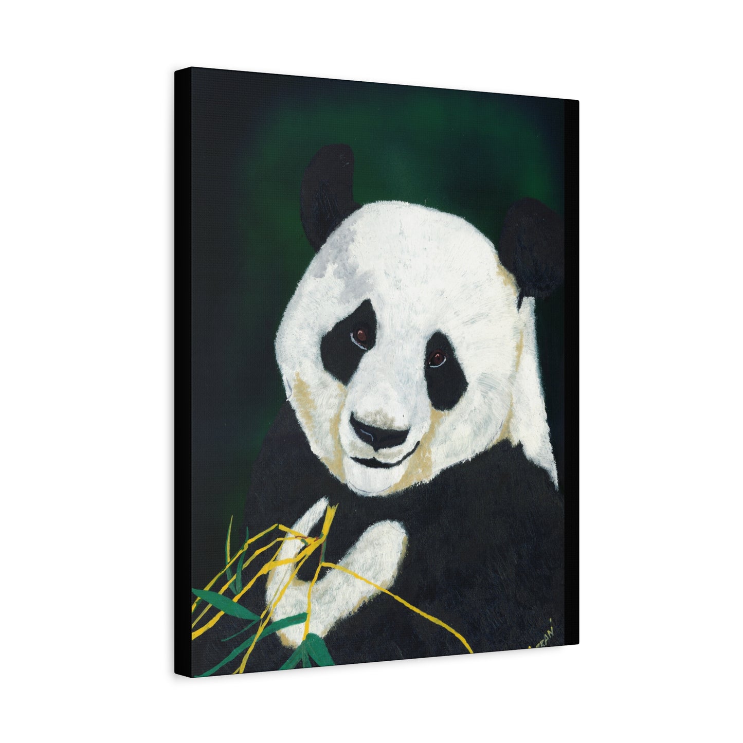 Panda Wall Art, Panda Print, Wildlife Art, Hand-Painted Panda, Nature Wall Decor, Bamboo Forest Art, Animal Lover Gift, Zen Decor. Printed on Matte Canvas, Stretched, 1.25"
