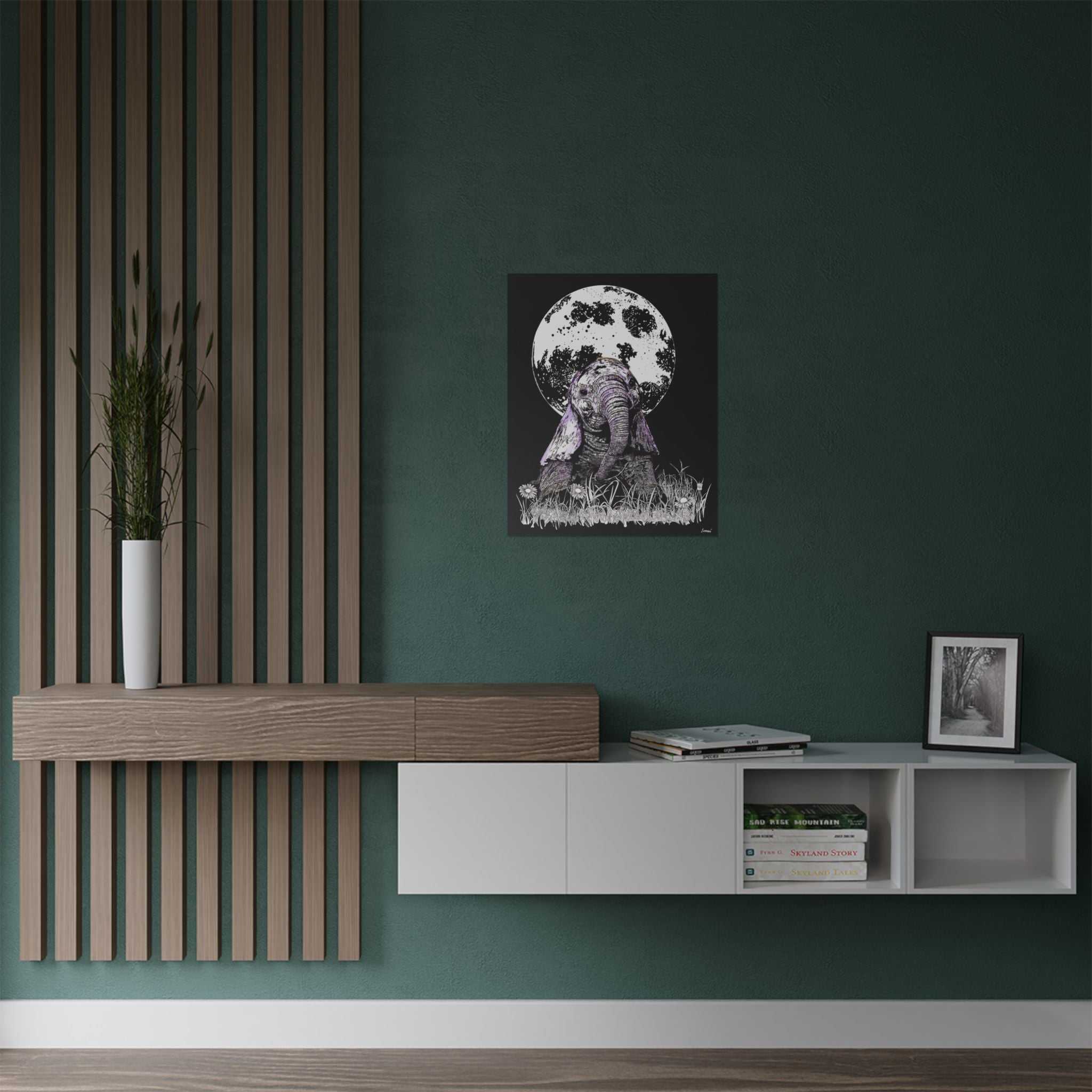 Baby Elephant Satin Poster | Art Print for Nursery Decor