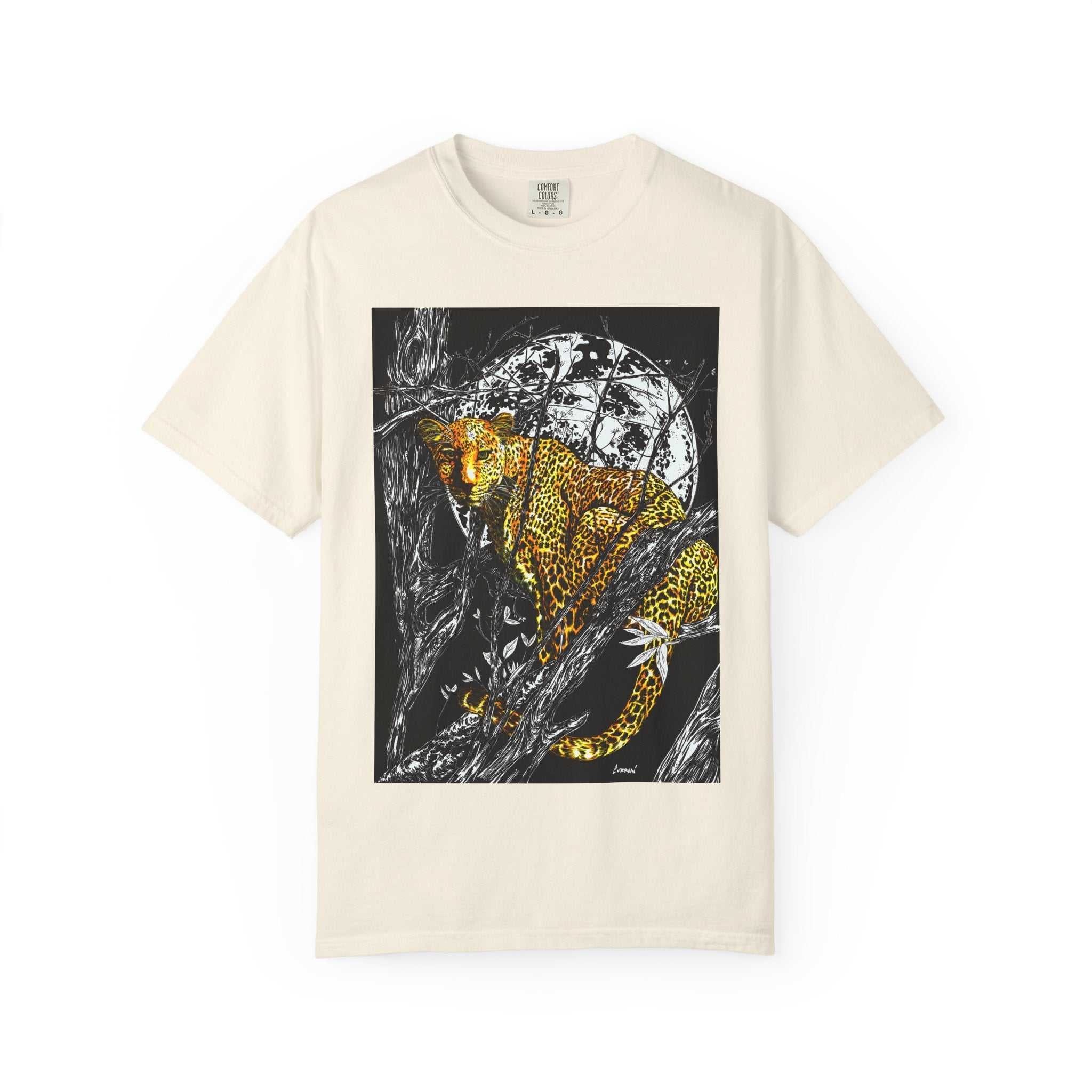 Leopard Unisex Garment-Dyed T-Shirt - Wild Animal Art Tee