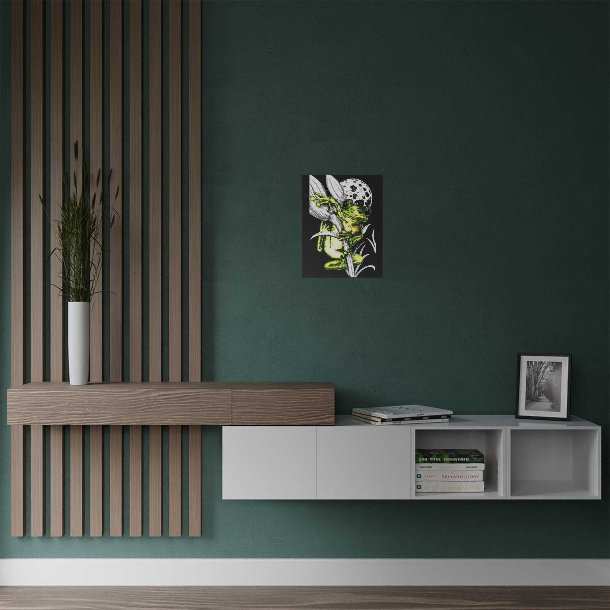 Transform your space with our Whimsical Frog Satin Poster - Vibrant Wall Art for Nature Lovers. Add a pop of color and whimsy to your home today!