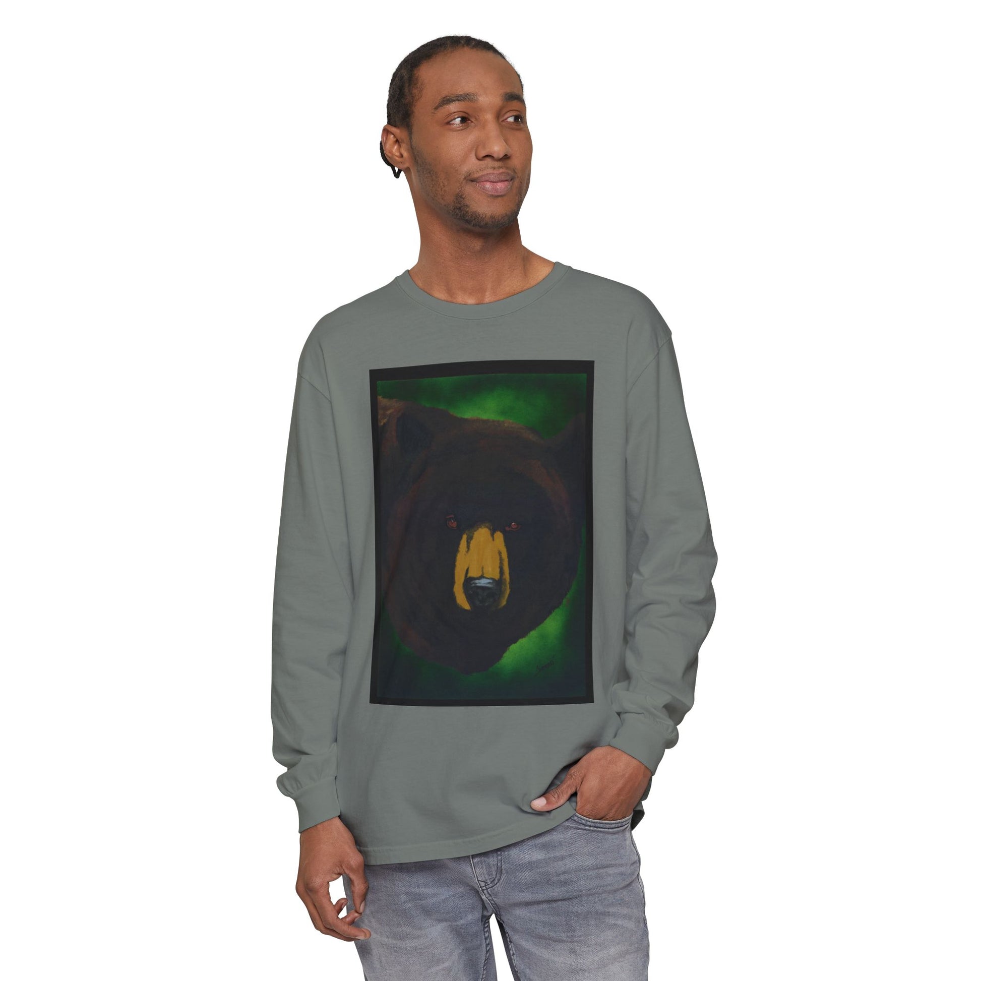 Brown Bear Portrait Long Sleeve Unisex T Shirt