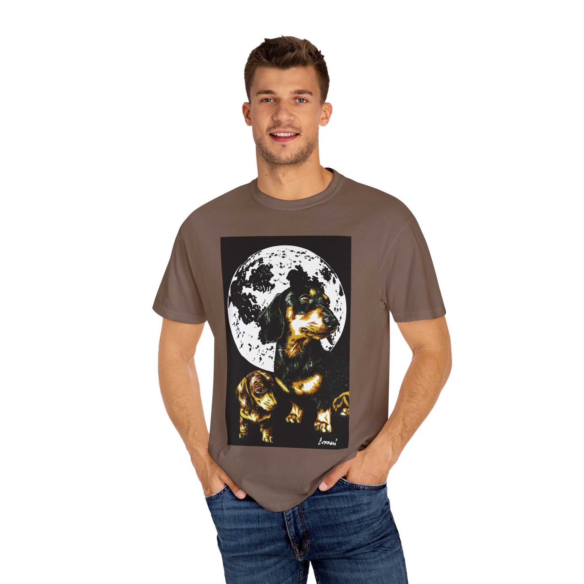 Dachshund Puppies Full Moon Dog Lovers T-Shirt