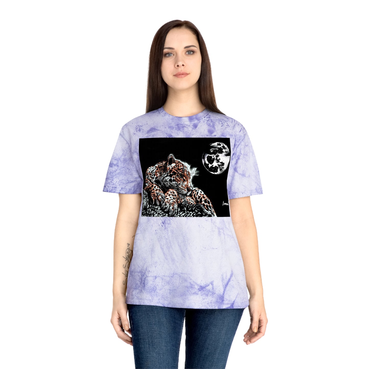 Leopard in the Moonlight T Shirt Original Hand Drawn Art