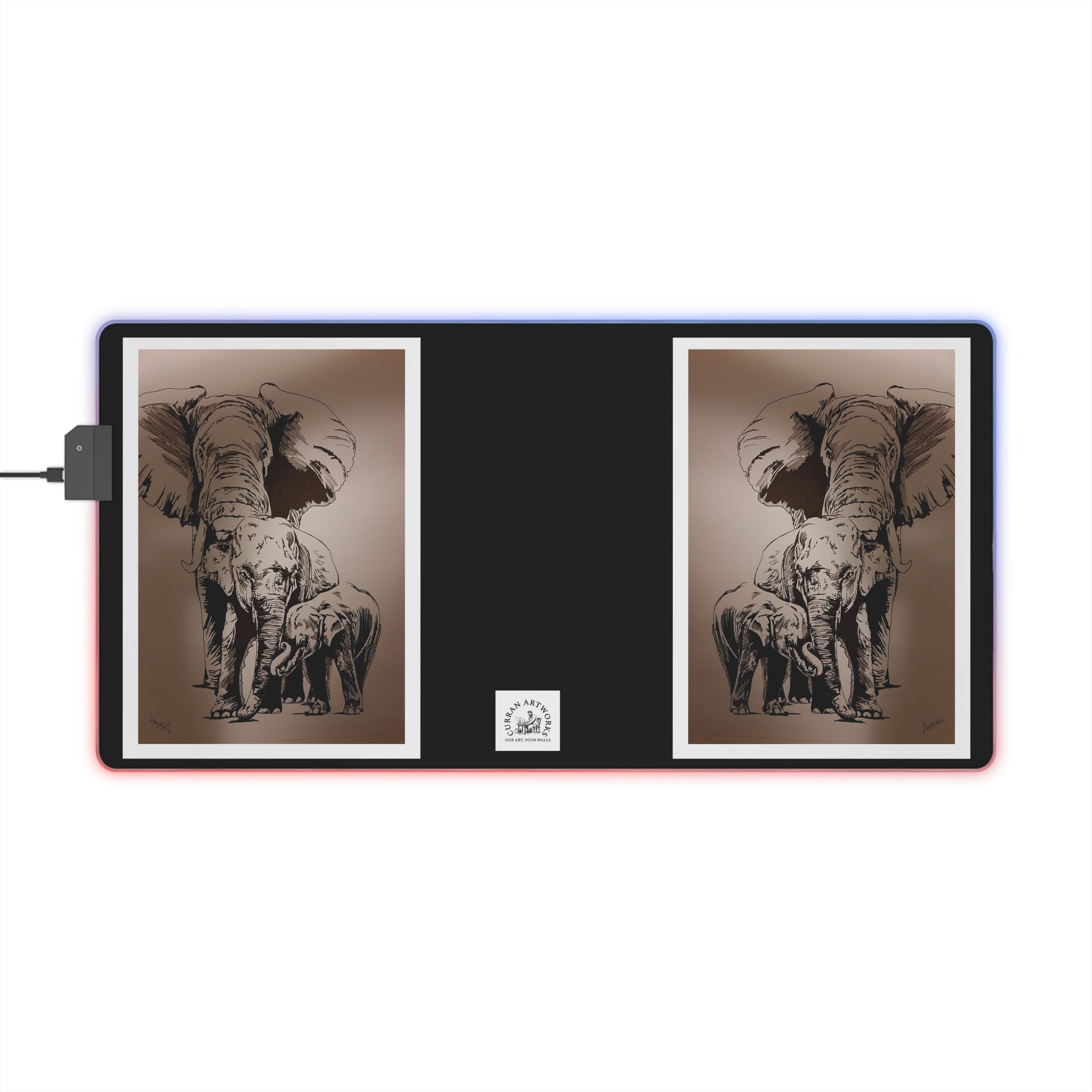 Illuminated Elephant Design Gaming Mouse Pad