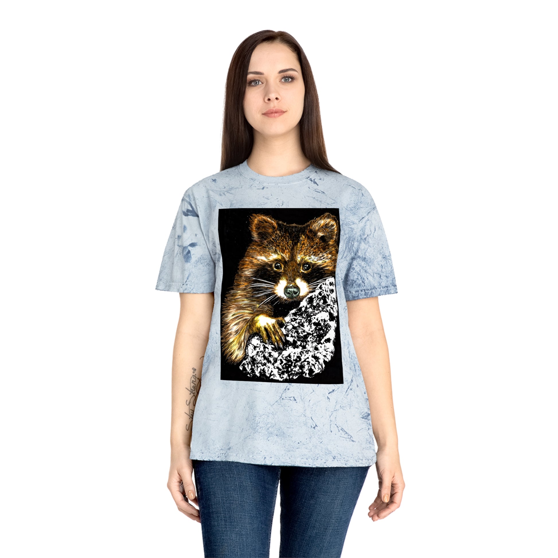 Raccoon Tree Unisex T Shirt Hand Drawn Art