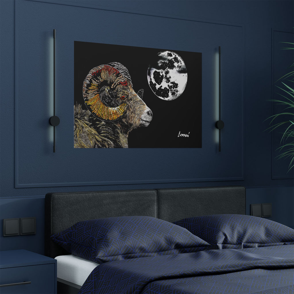 Mountain Ram Satin Poster - 300gsm Art Print for Home Decor