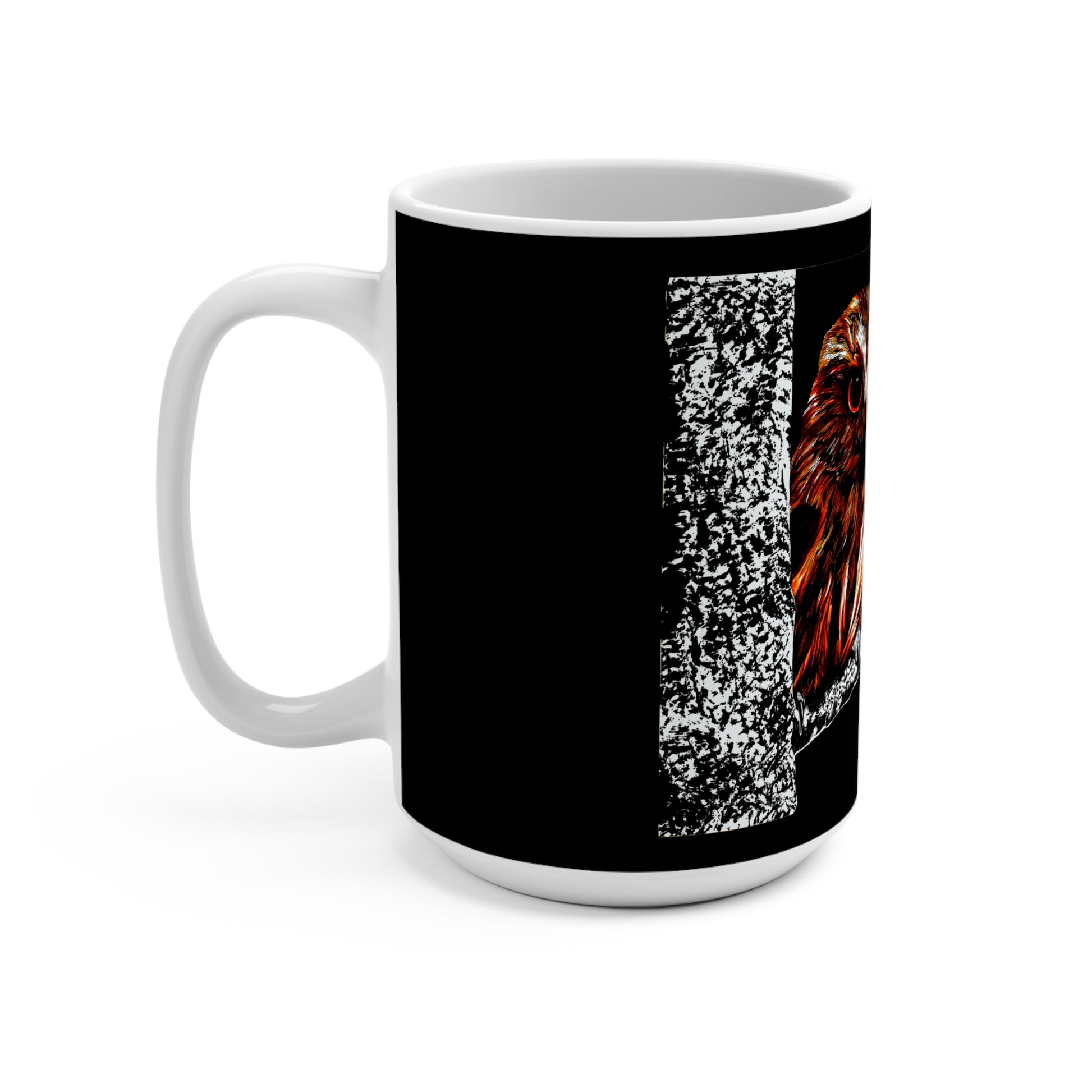 15oz Owl & Moon Ceramic Mug - Perfect for Nature Lovers