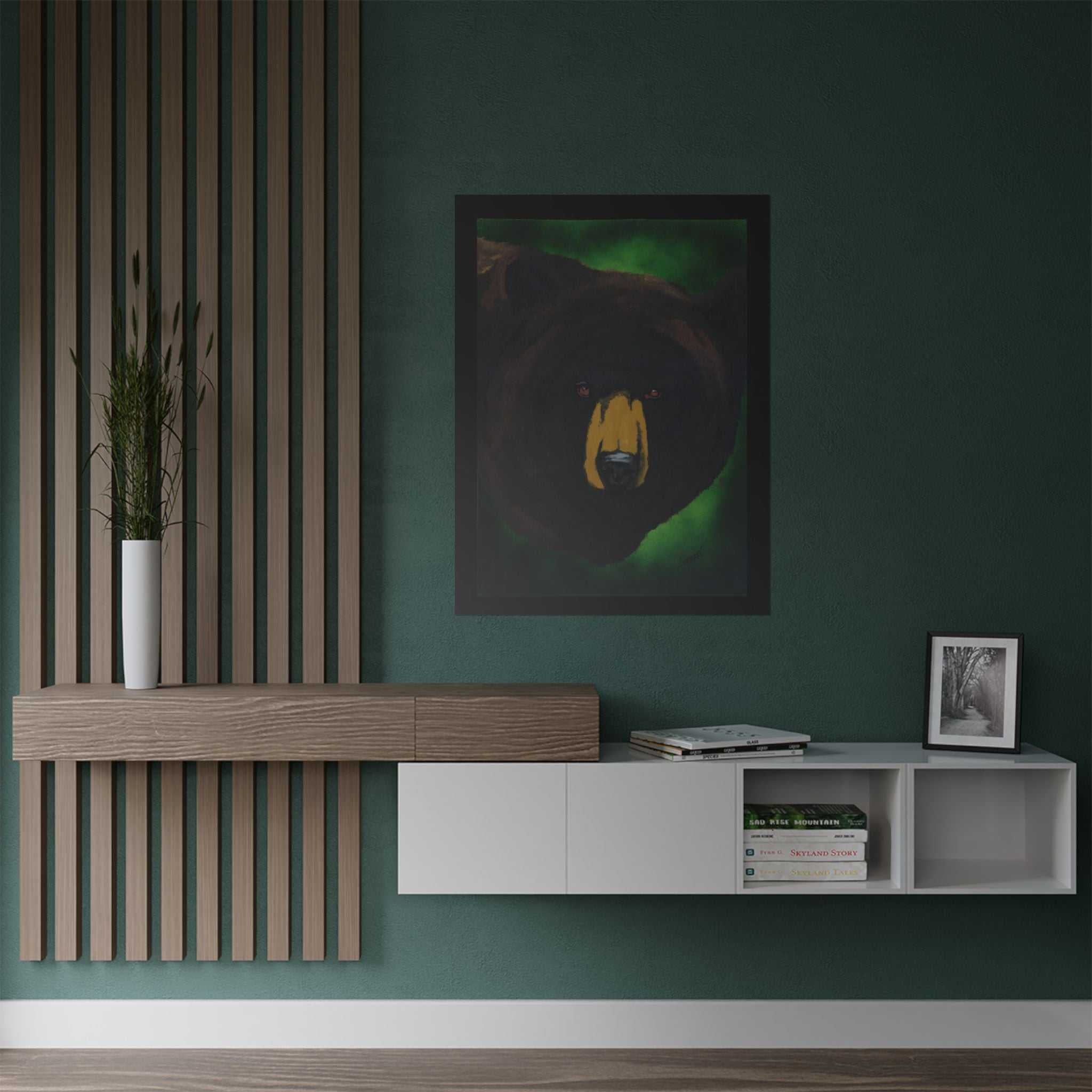 Brown Bear Nature-Inspired Satin Art Print for Animal Lovers