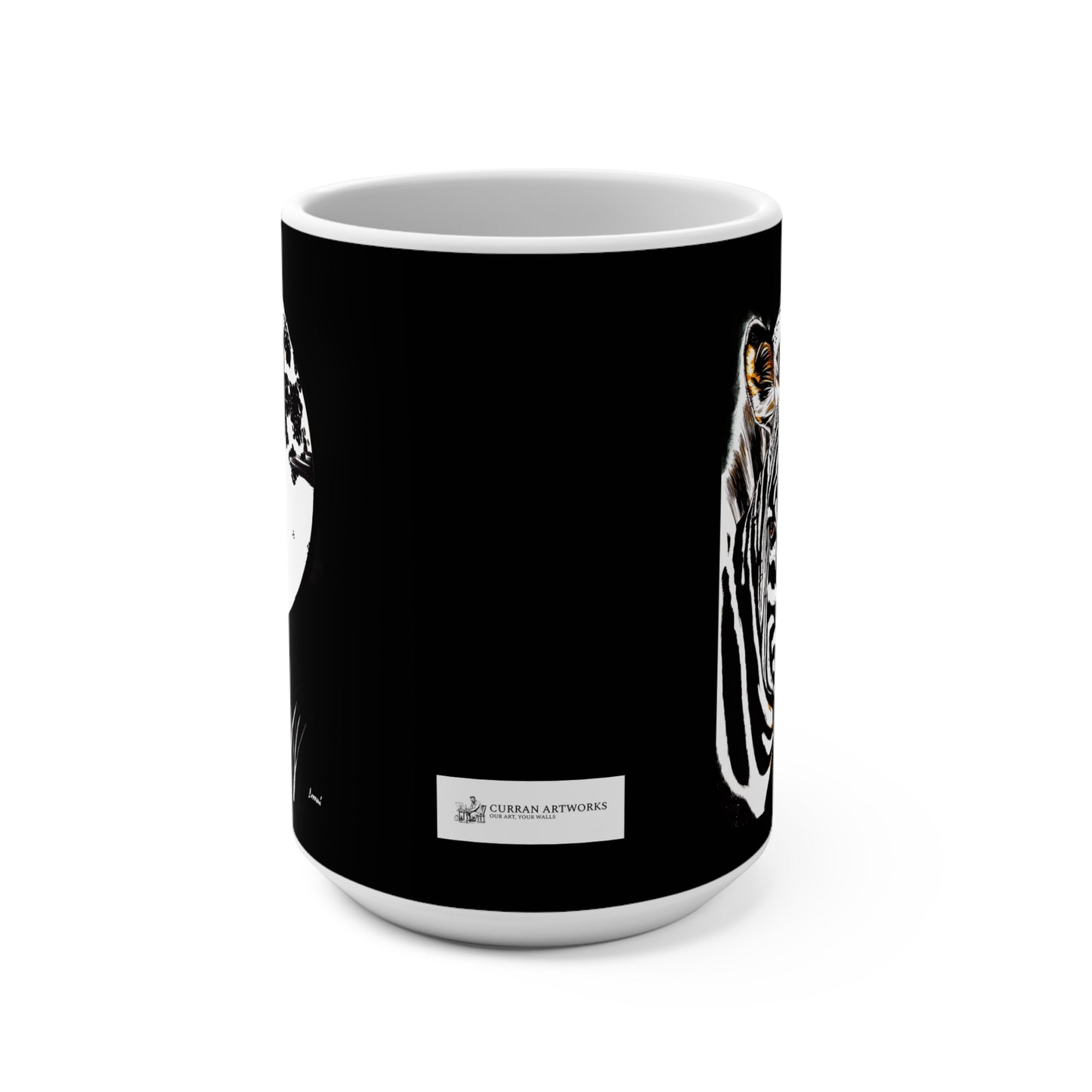 Zebra Design 15oz Mug - Stylish Black and White Coffee Cup for Animal Lovers
