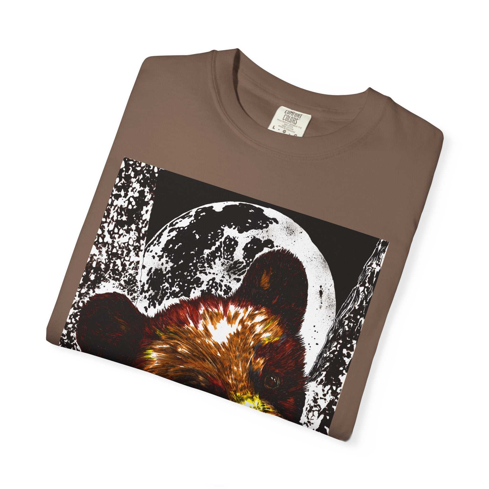 Moonlit Brown Bear Cub Dyed T-Shirt | Nature-Inspired