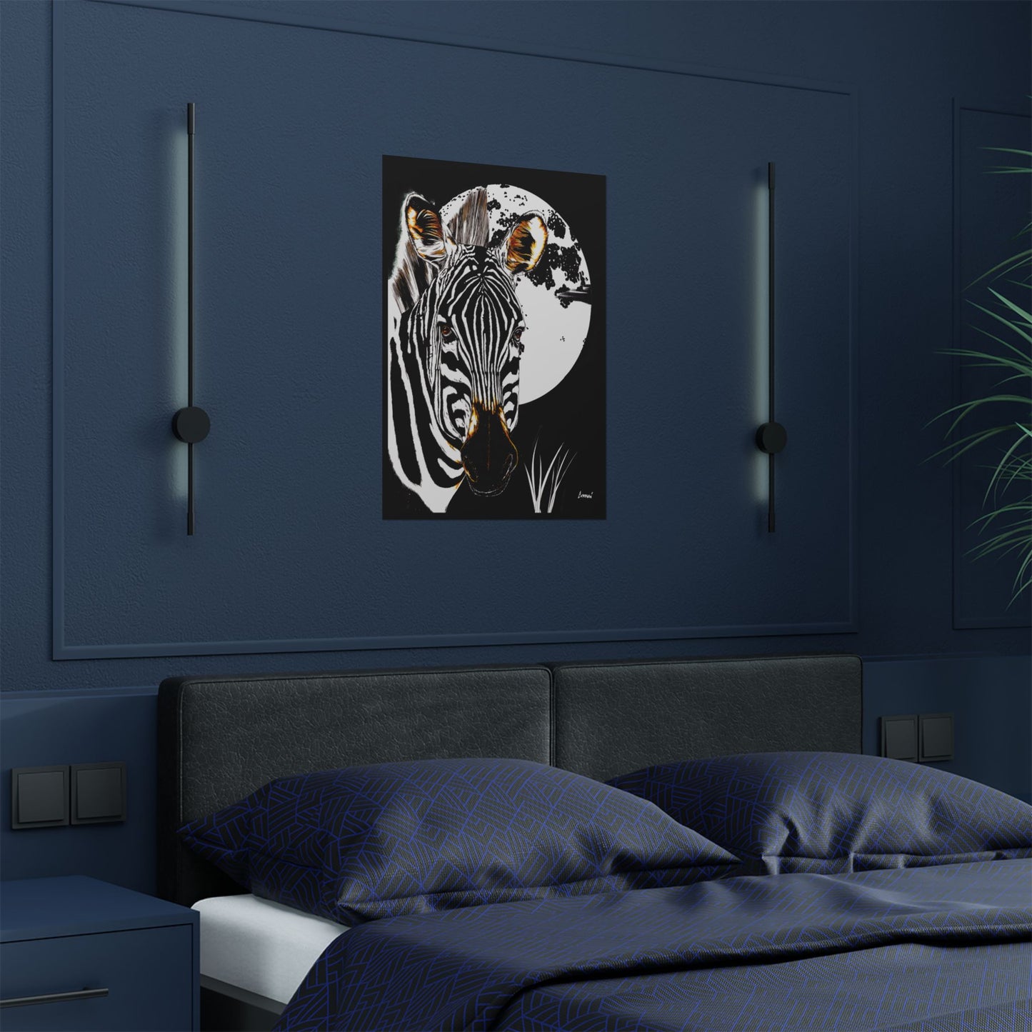 Zebra Satin Poster - Art Print Poster of the Original Art
