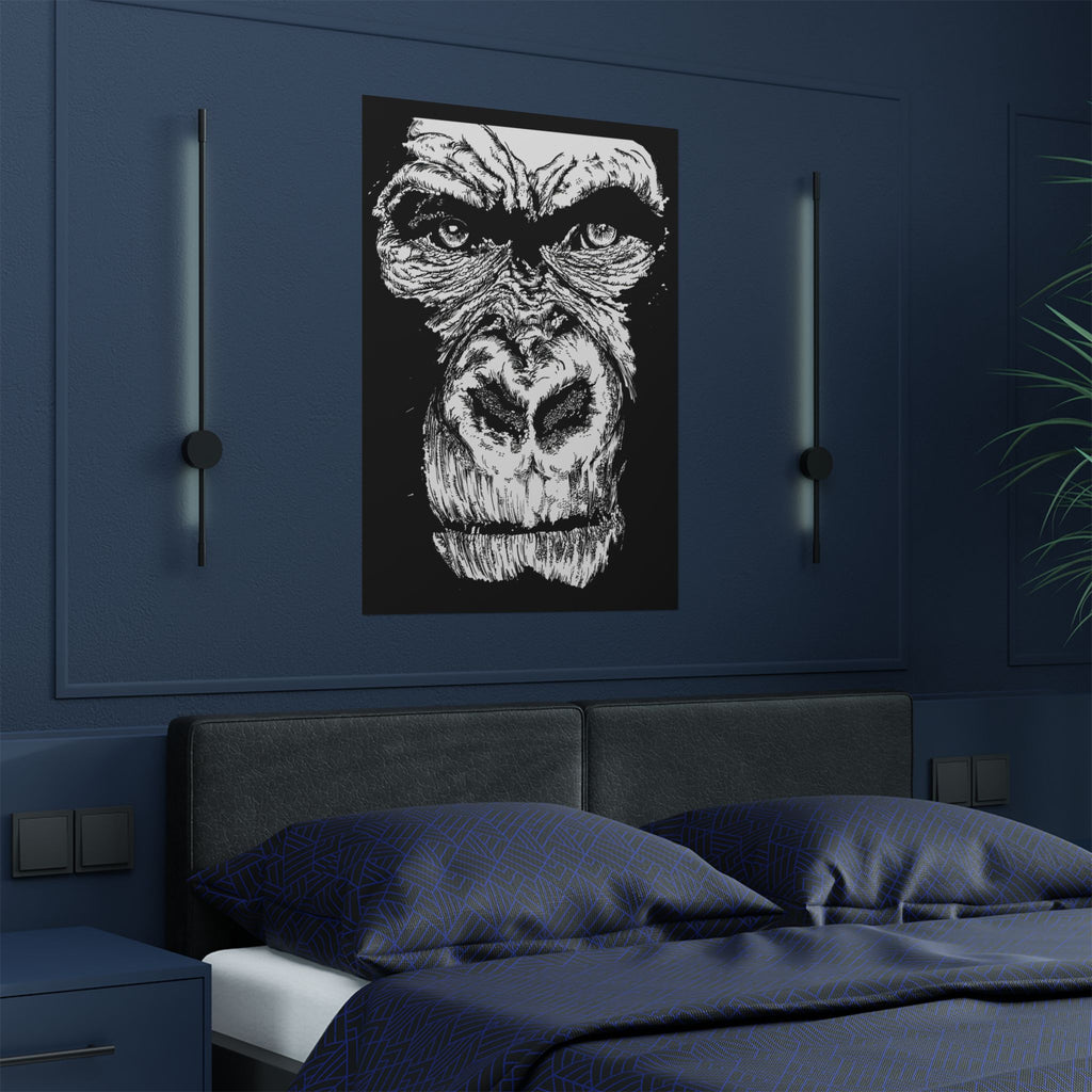 Gorilla Art Satin Poster | Eye-Catching Wildlife Decor