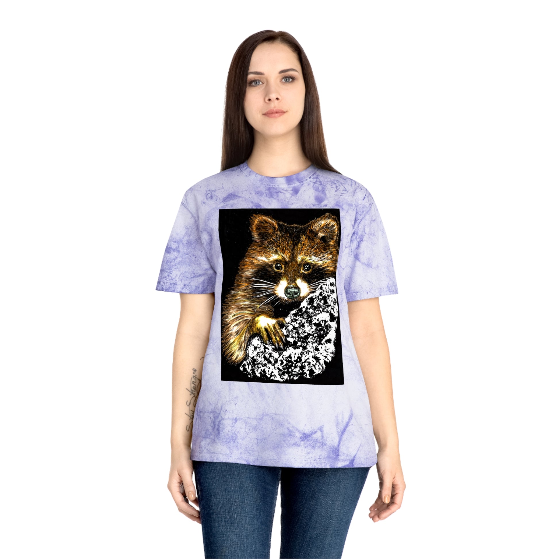 Raccoon Tree Unisex T Shirt Hand Drawn Art