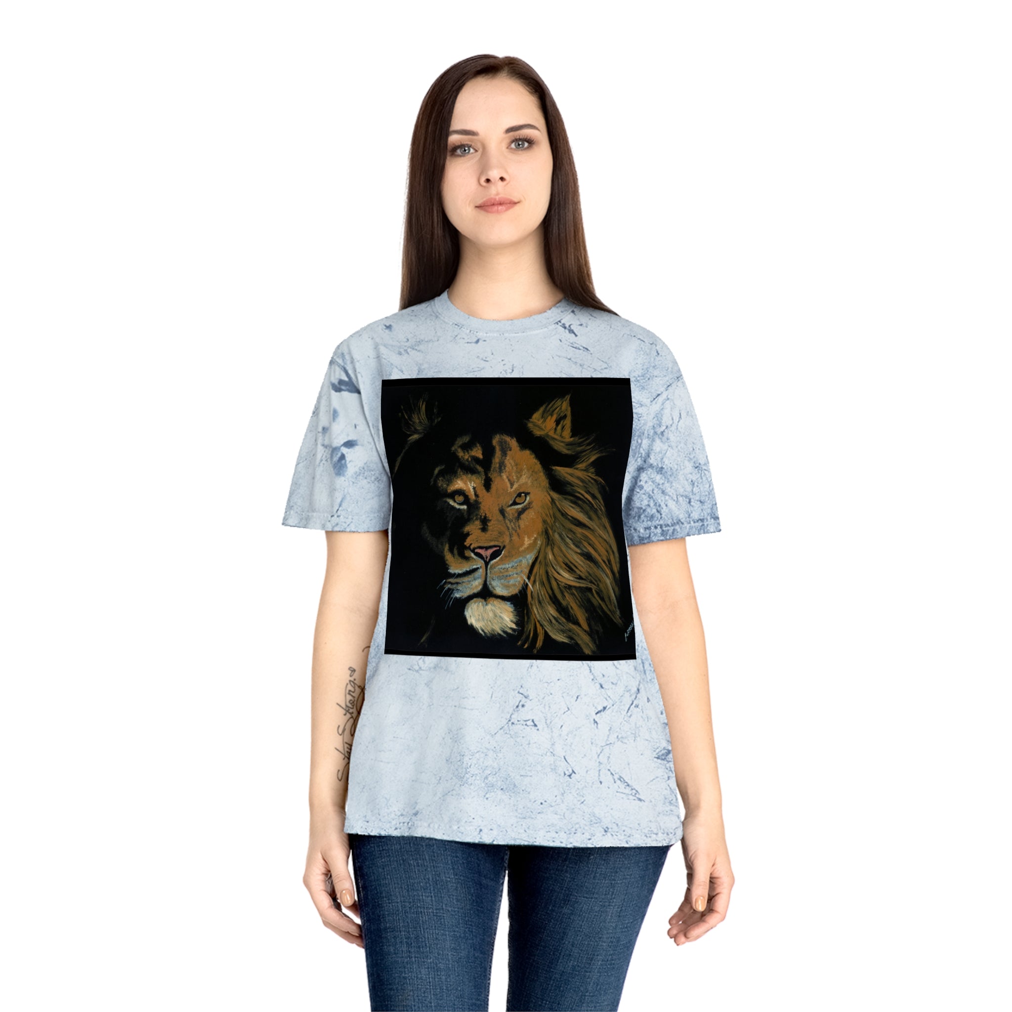 Color Blast T Shirt Powerful Lion Design by Kris Curran