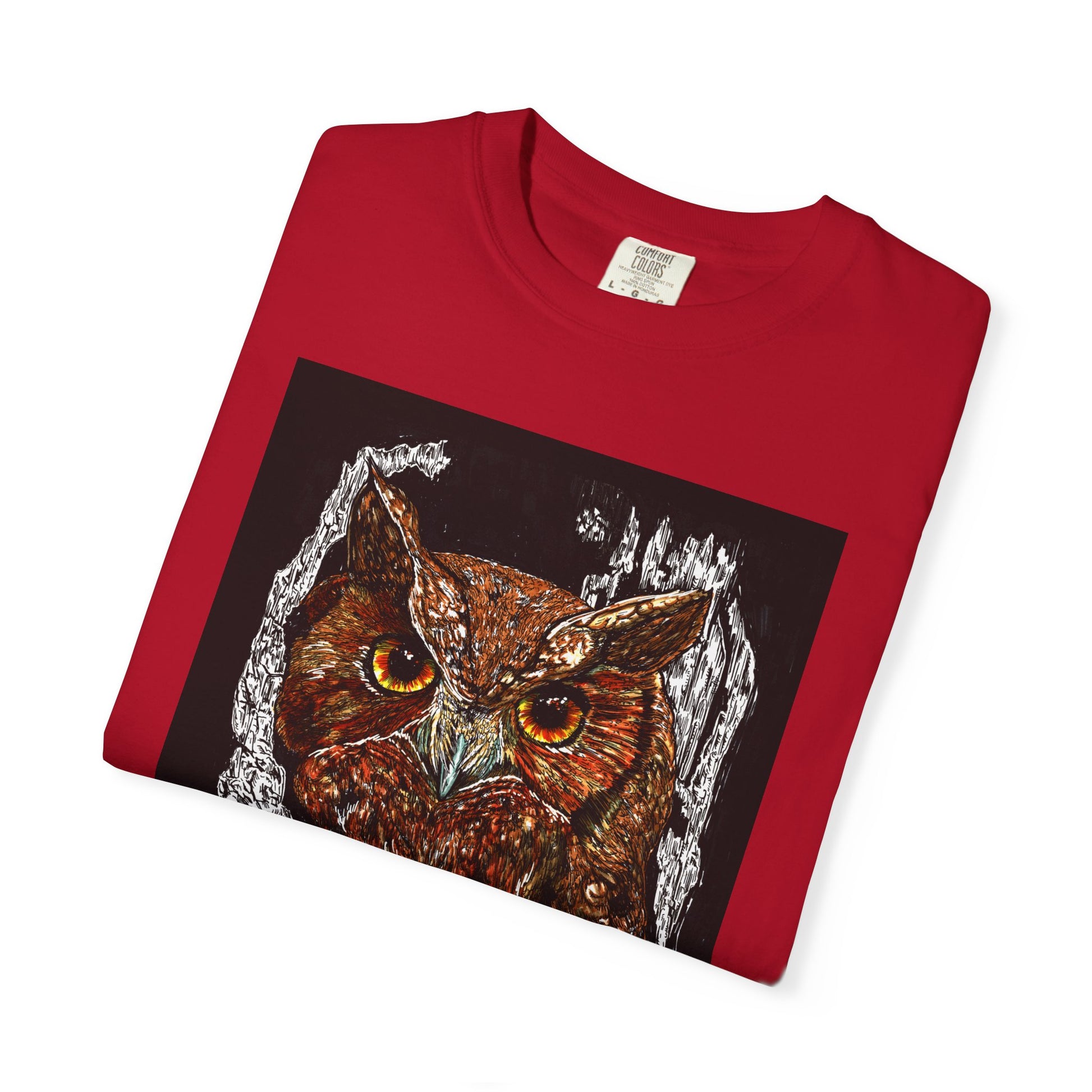 Artistic Owl Unisex Garment-Dyed T-Shirt