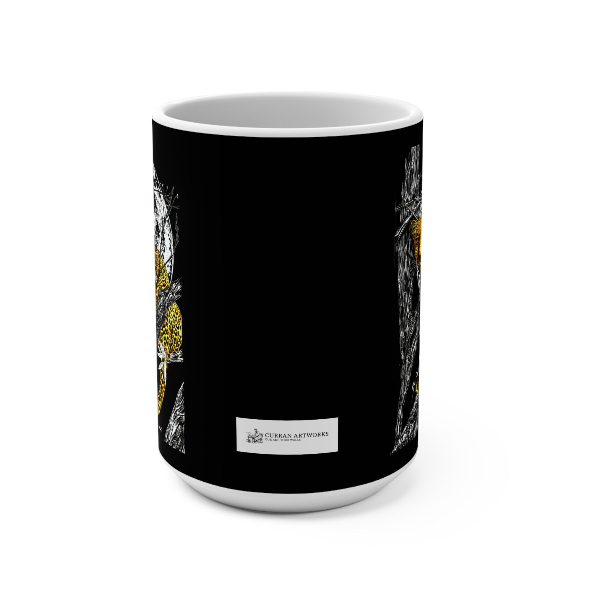 Cheetah in a Tree 15oz Mug – Original Hand-Drawn Art