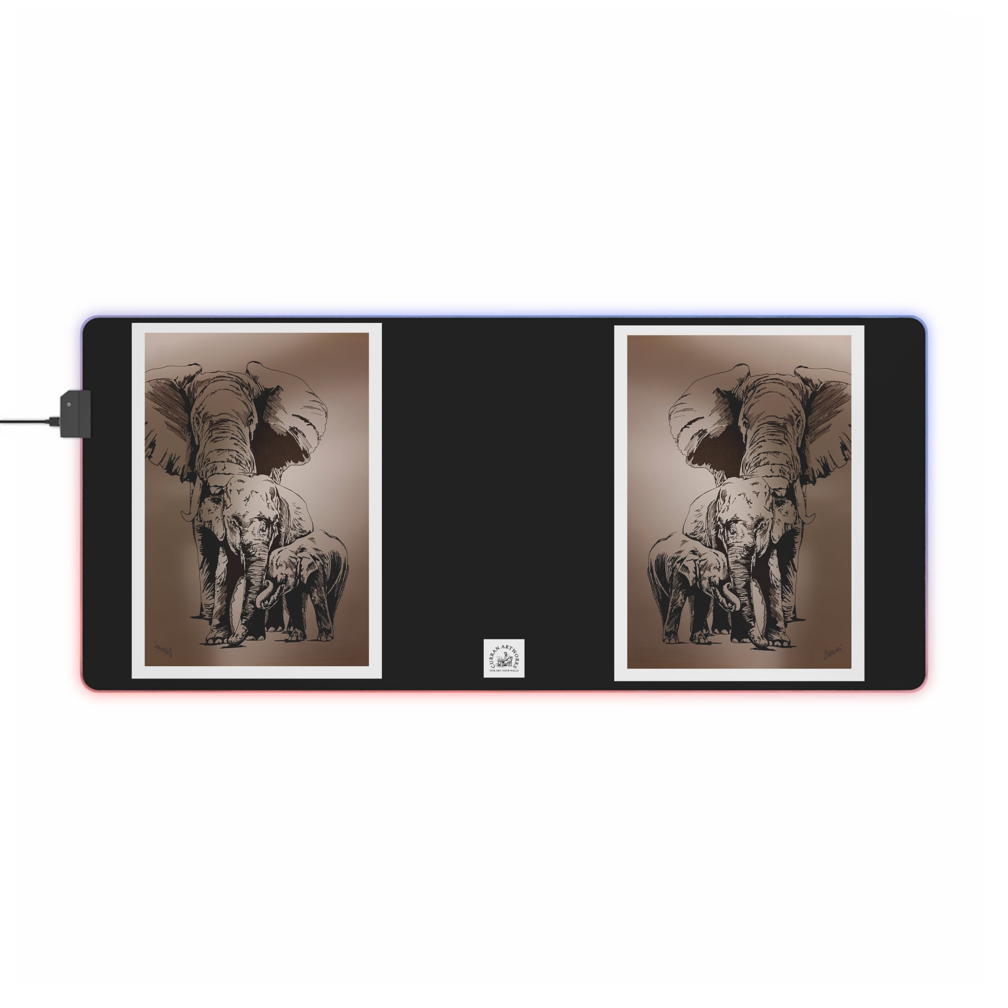 Illuminated Elephant Design Gaming Mouse Pad