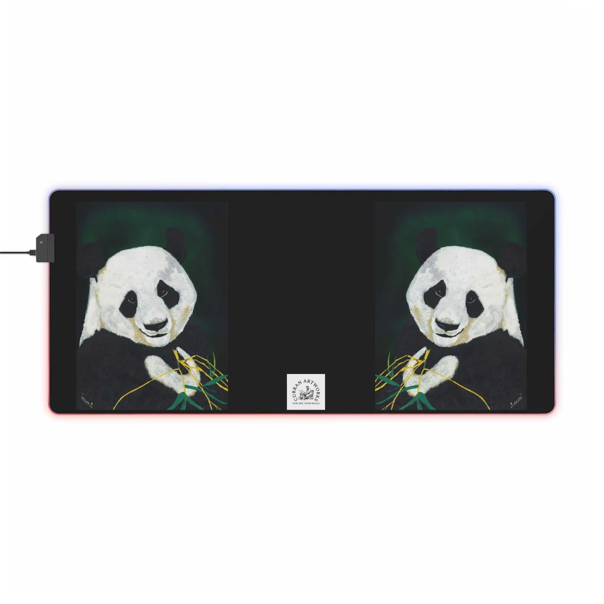 Panda LED Gaming Mouse Pad - RGB Light-Up Desk Accessory