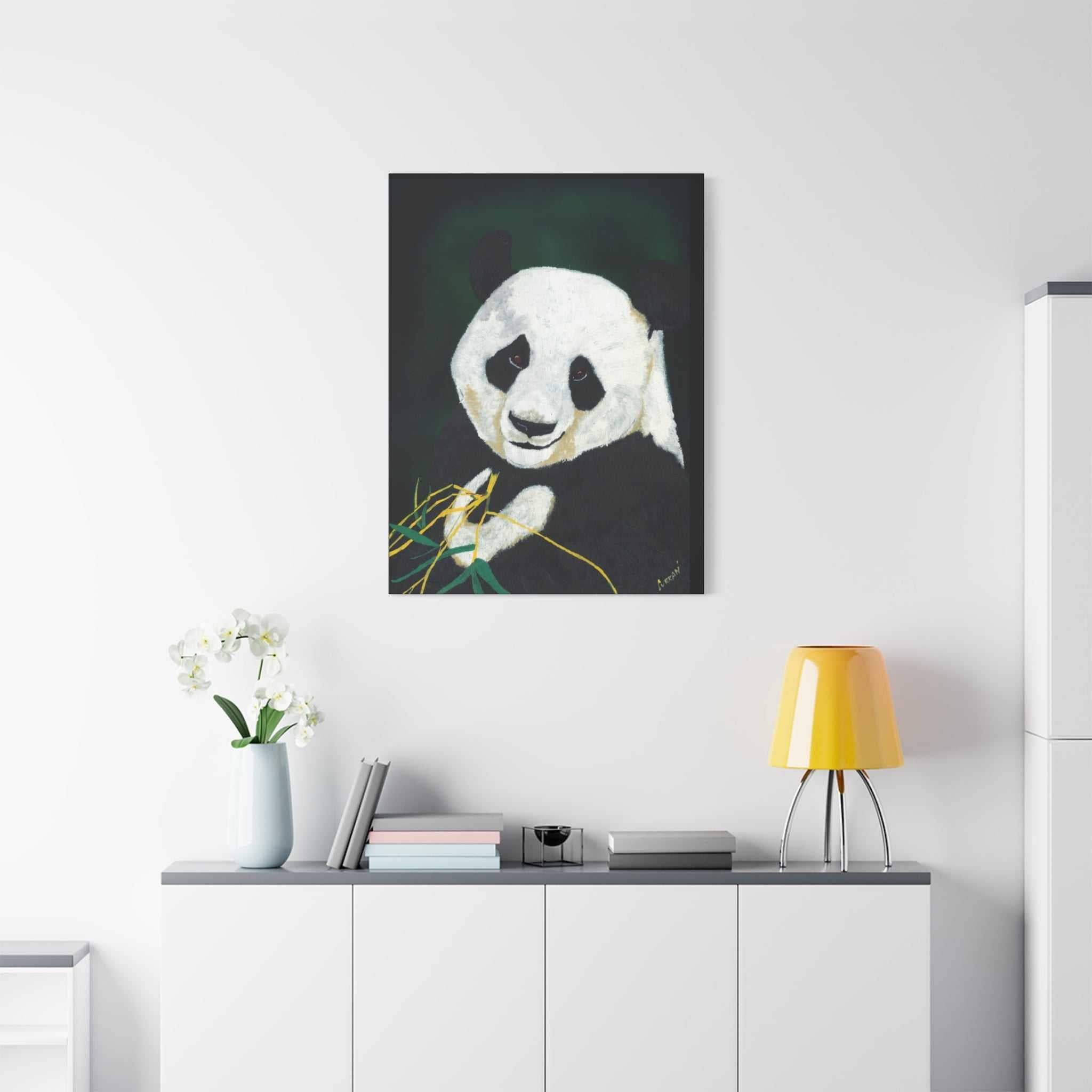 Panda Wall Art, Panda Print, Wildlife Art, Hand-Painted