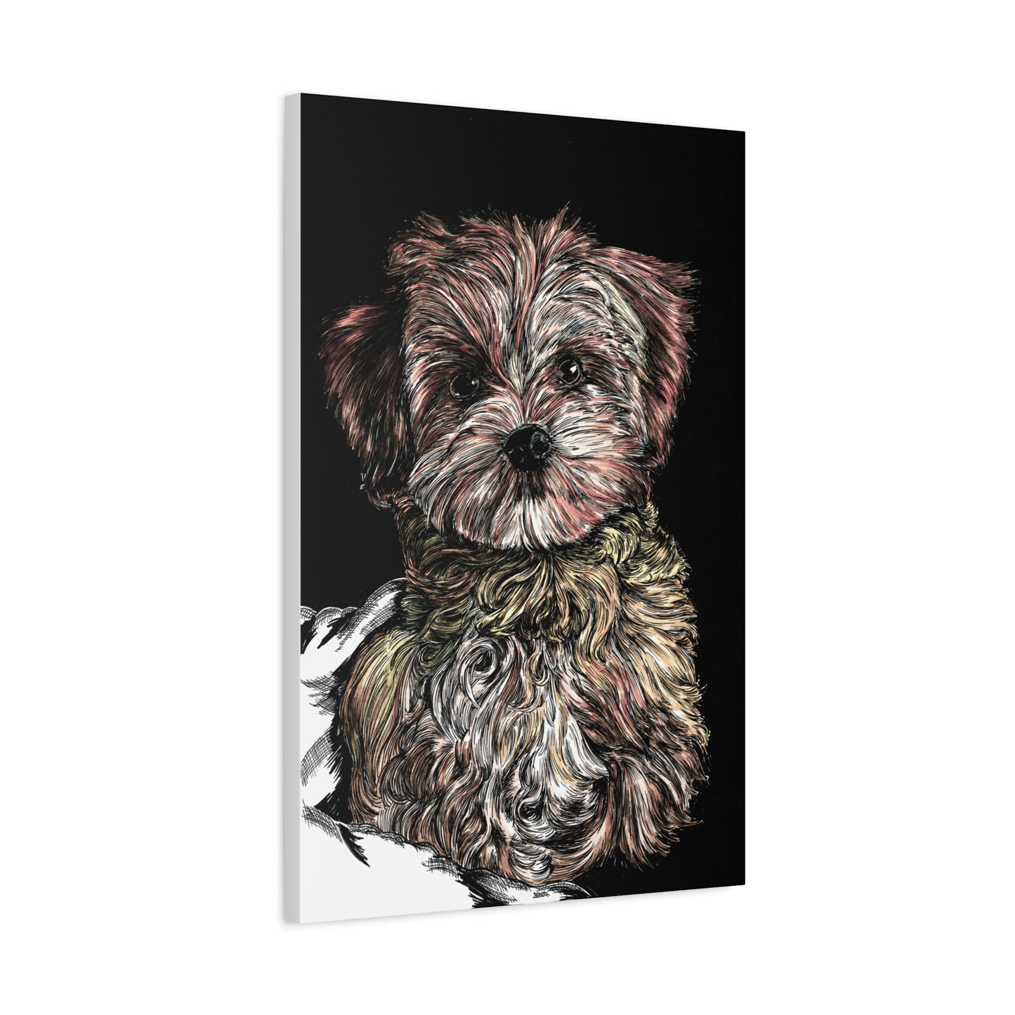 Hand Drawn Dog Portrait Canvas