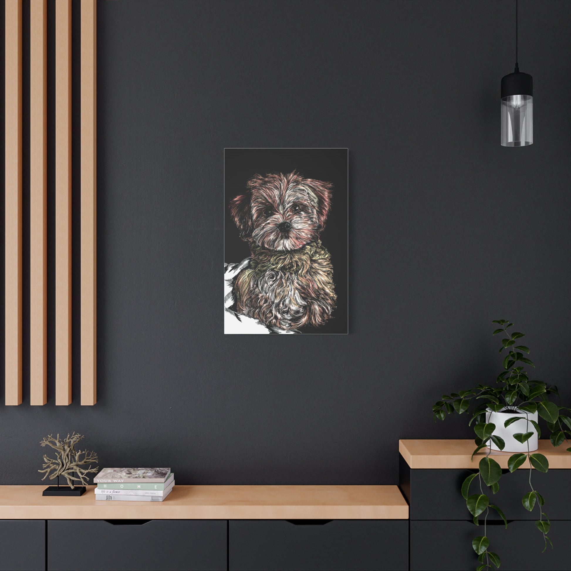 Hand Drawn Dog Portrait Canvas
