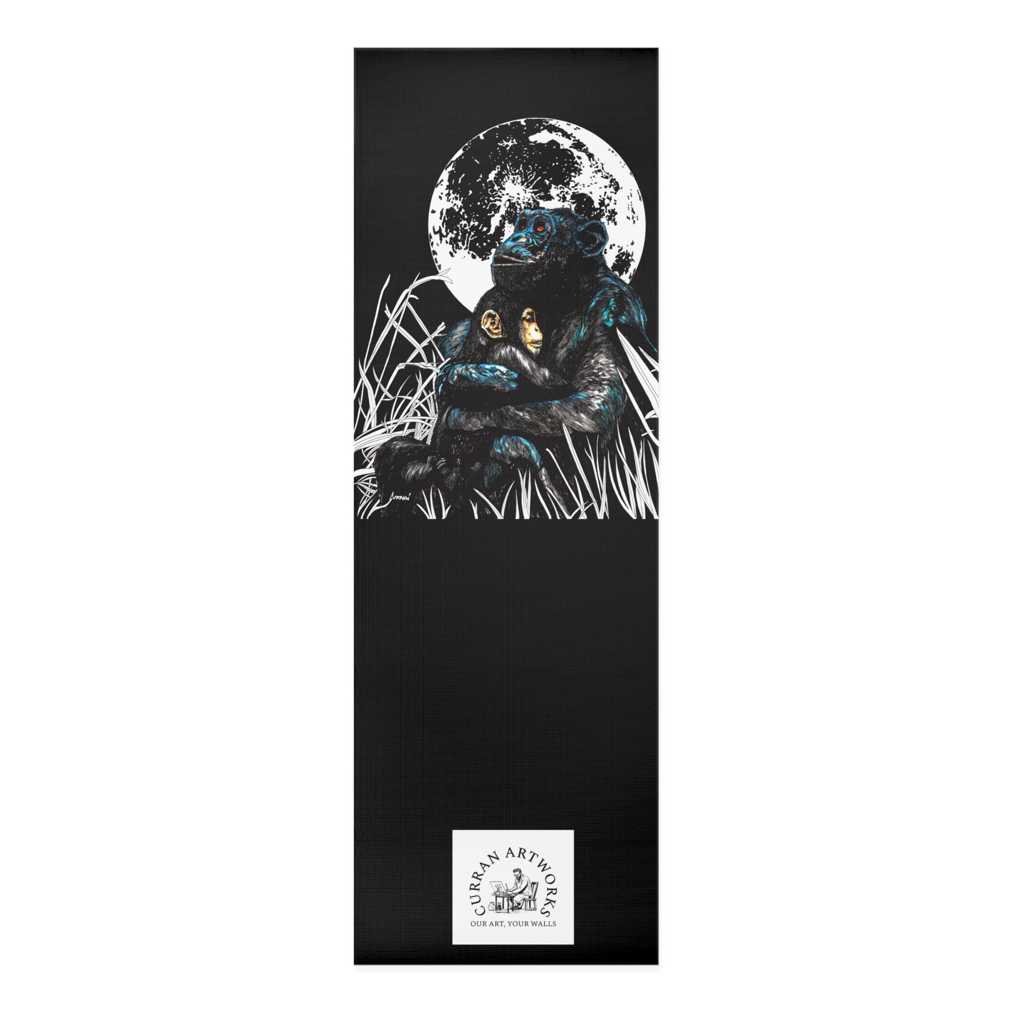 Gorilla Yoga Mat, Gorilla and Child Wall Art,