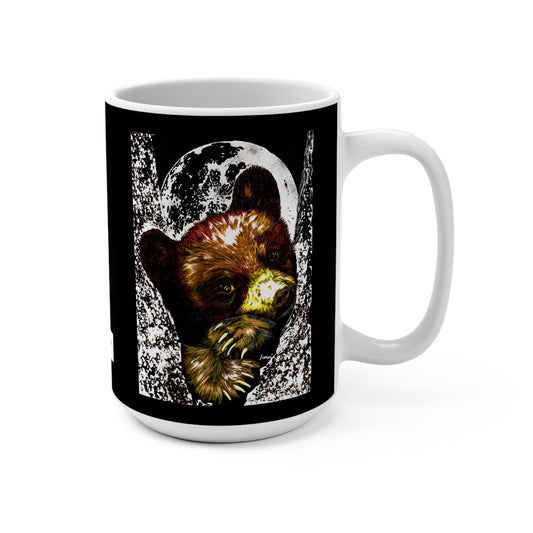 Original Hand-Drawn Brown Bear Cub Art 15oz Mug