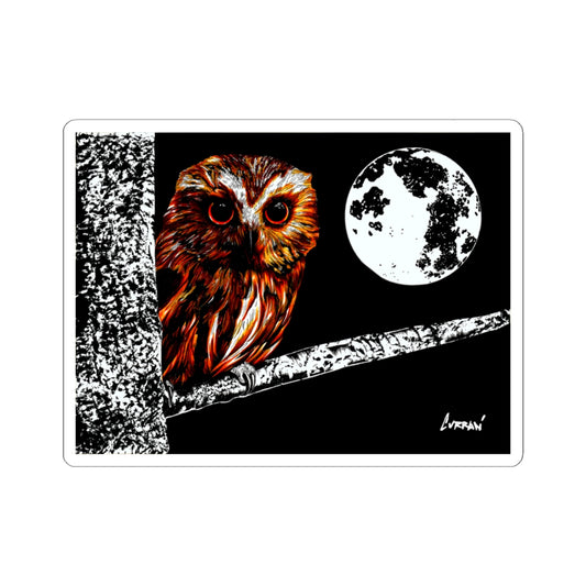 Nocturnal Owl Kiss-Cut Stickers - Perfect for Nature Lovers and Night Owl