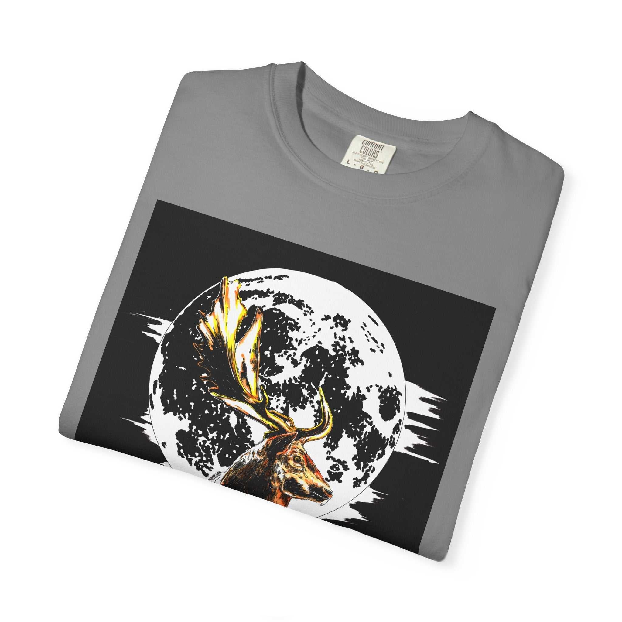 Moonlit Stag Unisex T-Shirt - Nature-Inspired Graphic Tee