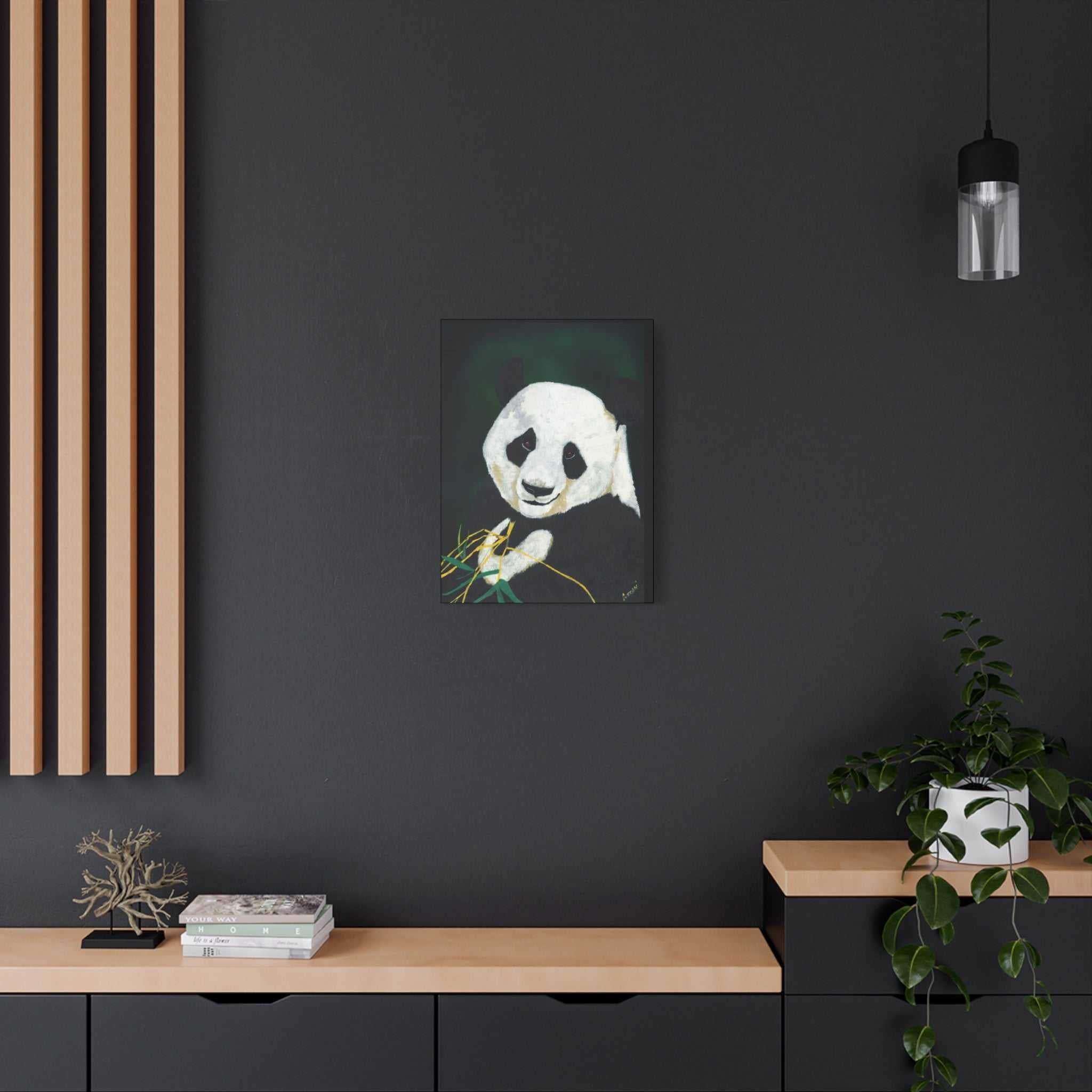 Panda Wall Art, Panda Print, Wildlife Art, Hand-Painted