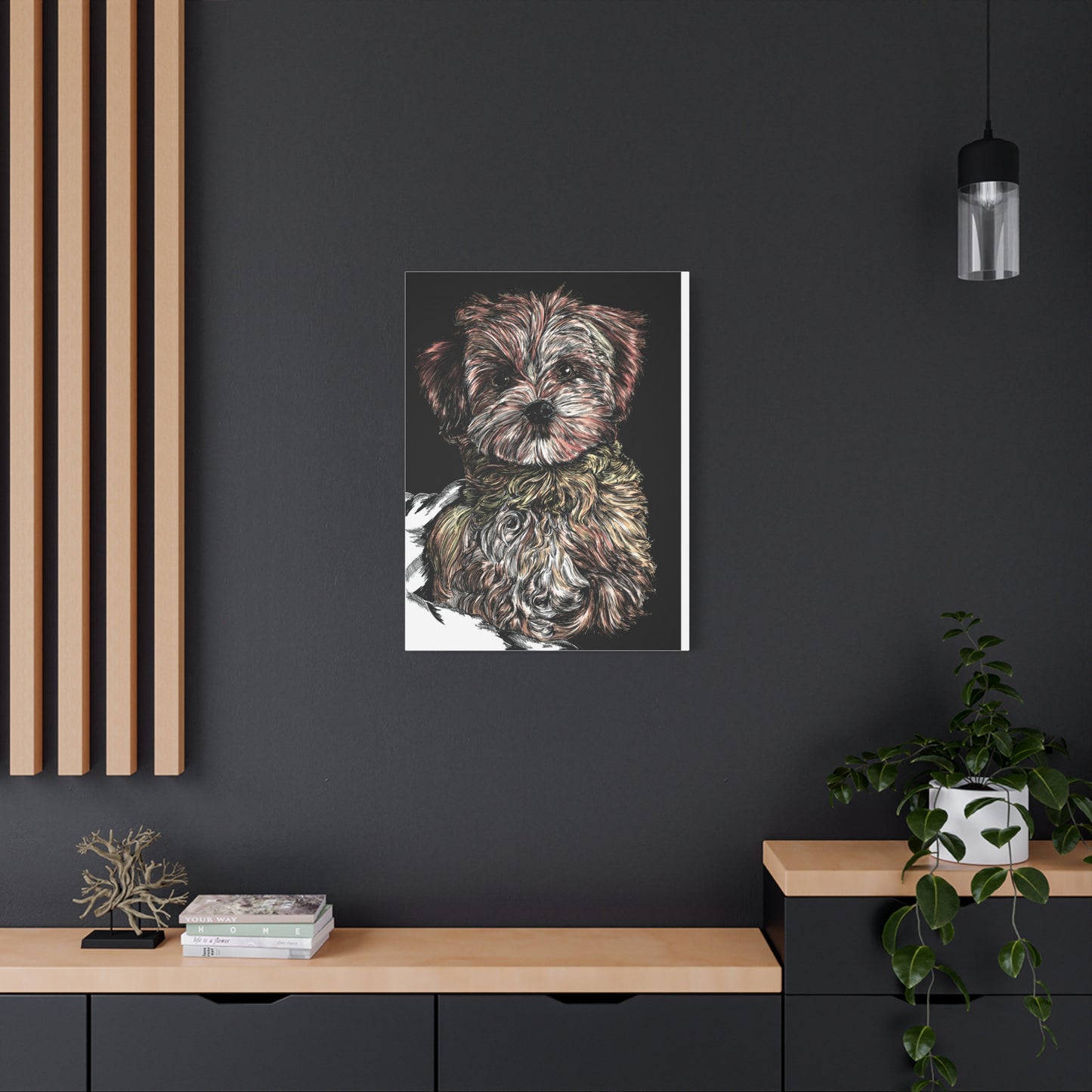 Hand Drawn Dog Portrait Canvas