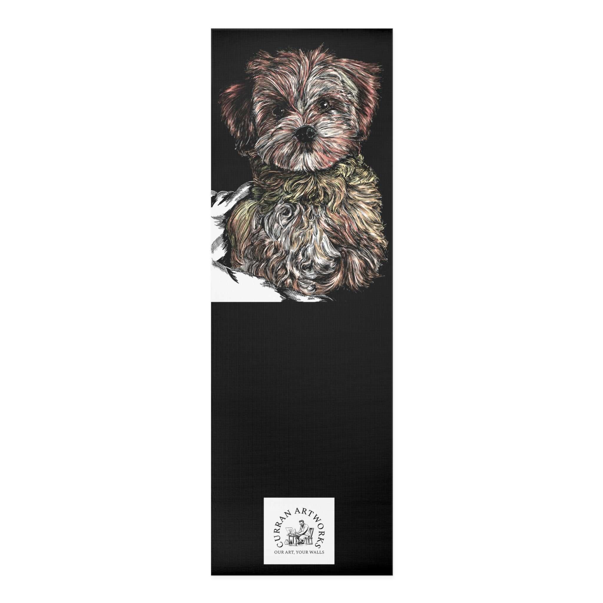Puppy Yoga Mat, Artistic Yoga Mat, Dog Art Yoga Mat,
