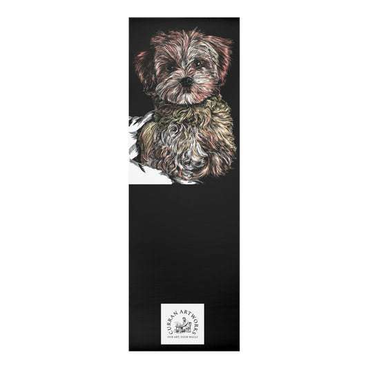Puppy Yoga Mat, Artistic Yoga Mat, Dog Art Yoga Mat, Unique Yoga Mat, Handmade Yoga Mat, Puppy Print Mat, Christmas Gift, Birthday Gift